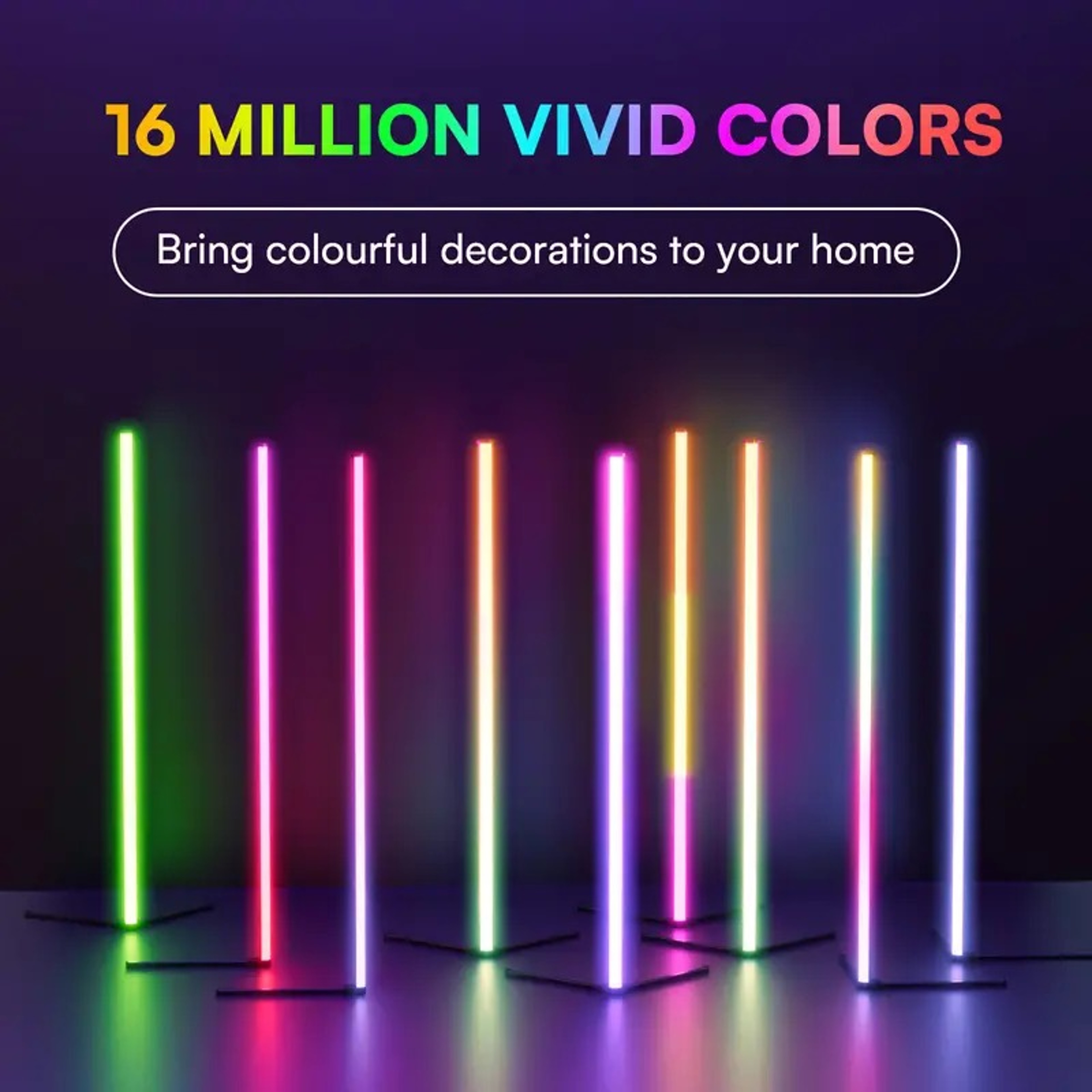 LED Corner Lamp Works Smart RGB LED Floor Lamp With Music Sync And DIY Colors 4