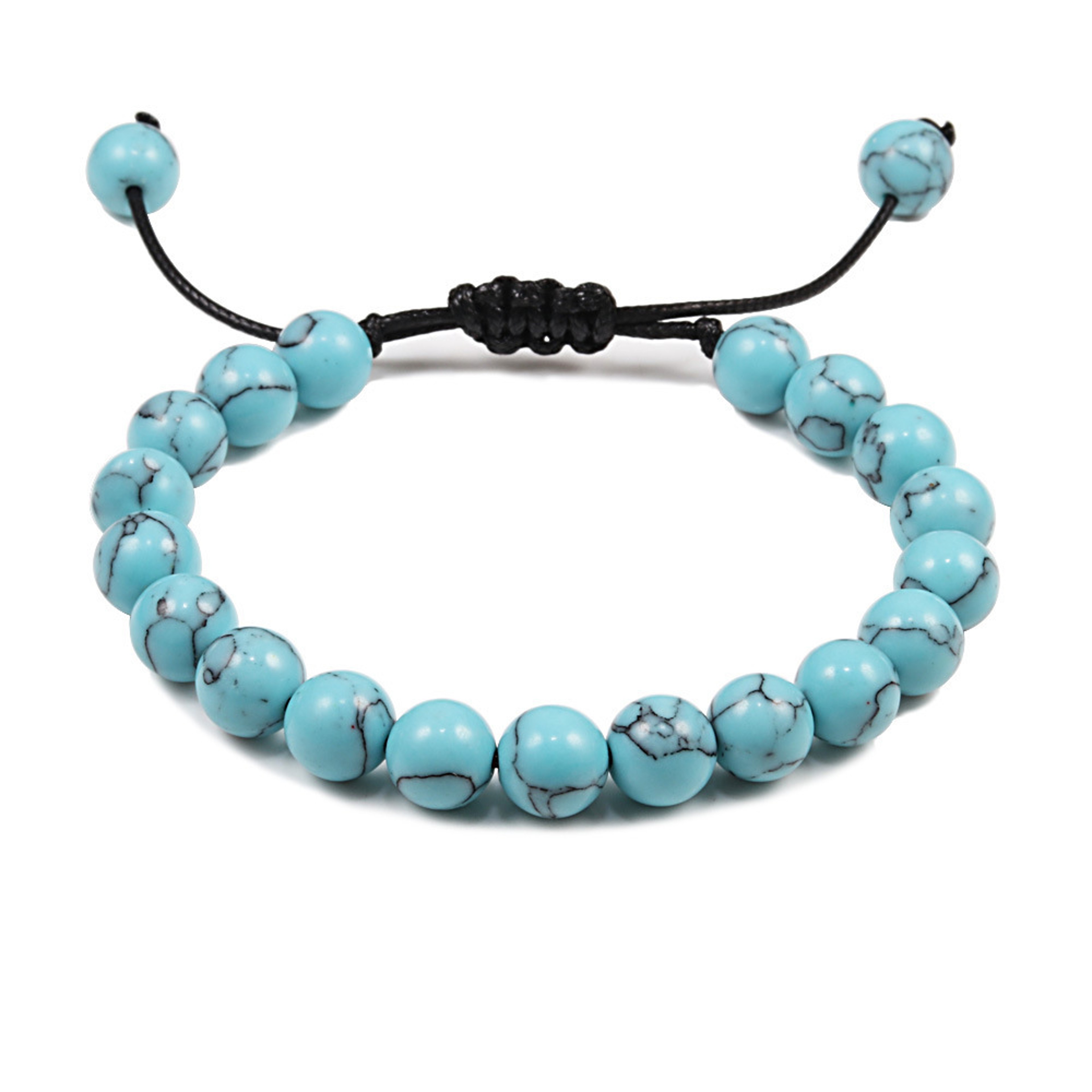 Natural Tiger Eye Beaded Bracelet Personalized Volcanic Stone Howlite Onyx Adjustable Chain For Men 9