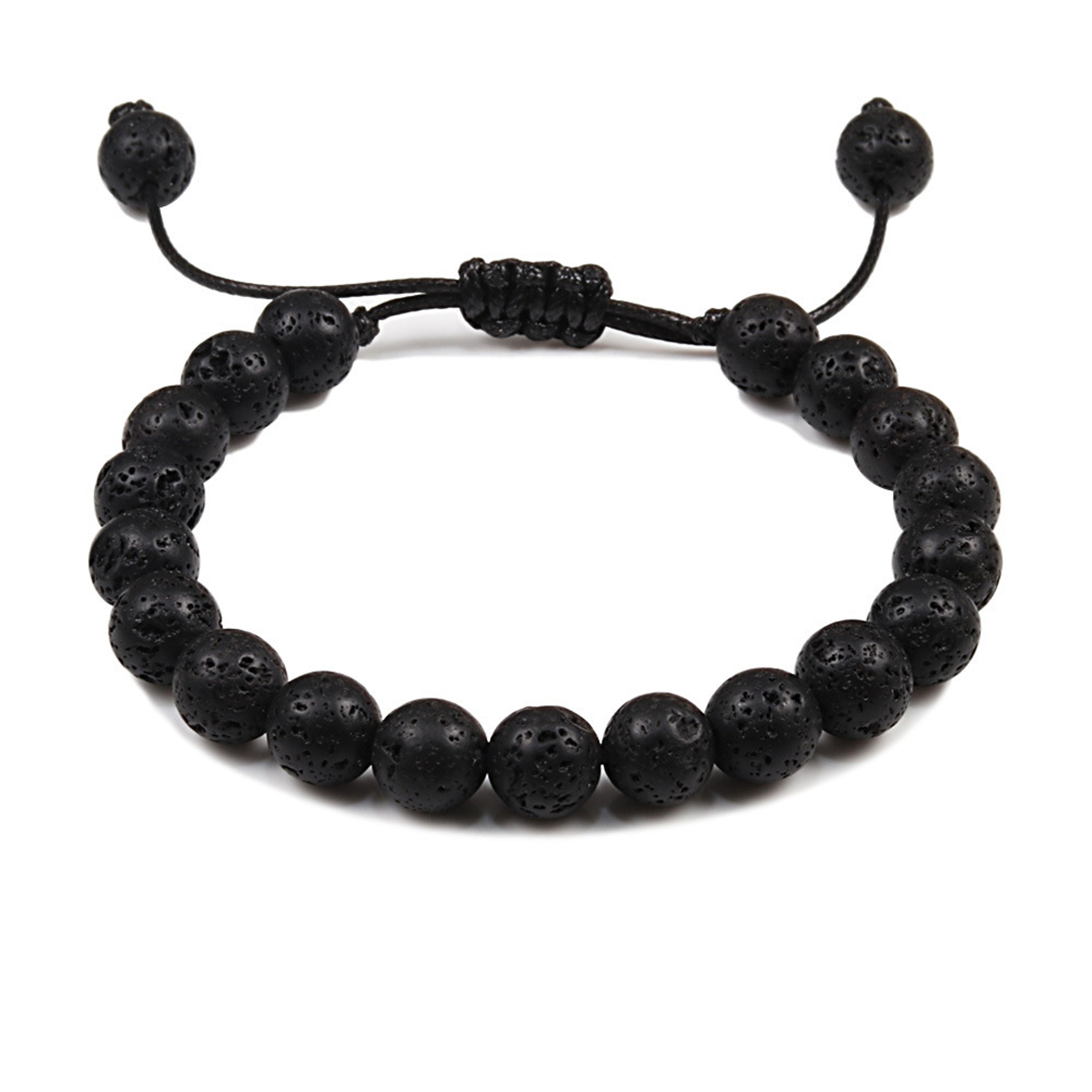 Natural Tiger Eye Beaded Bracelet Personalized Volcanic Stone Howlite Onyx Adjustable Chain For Men 10