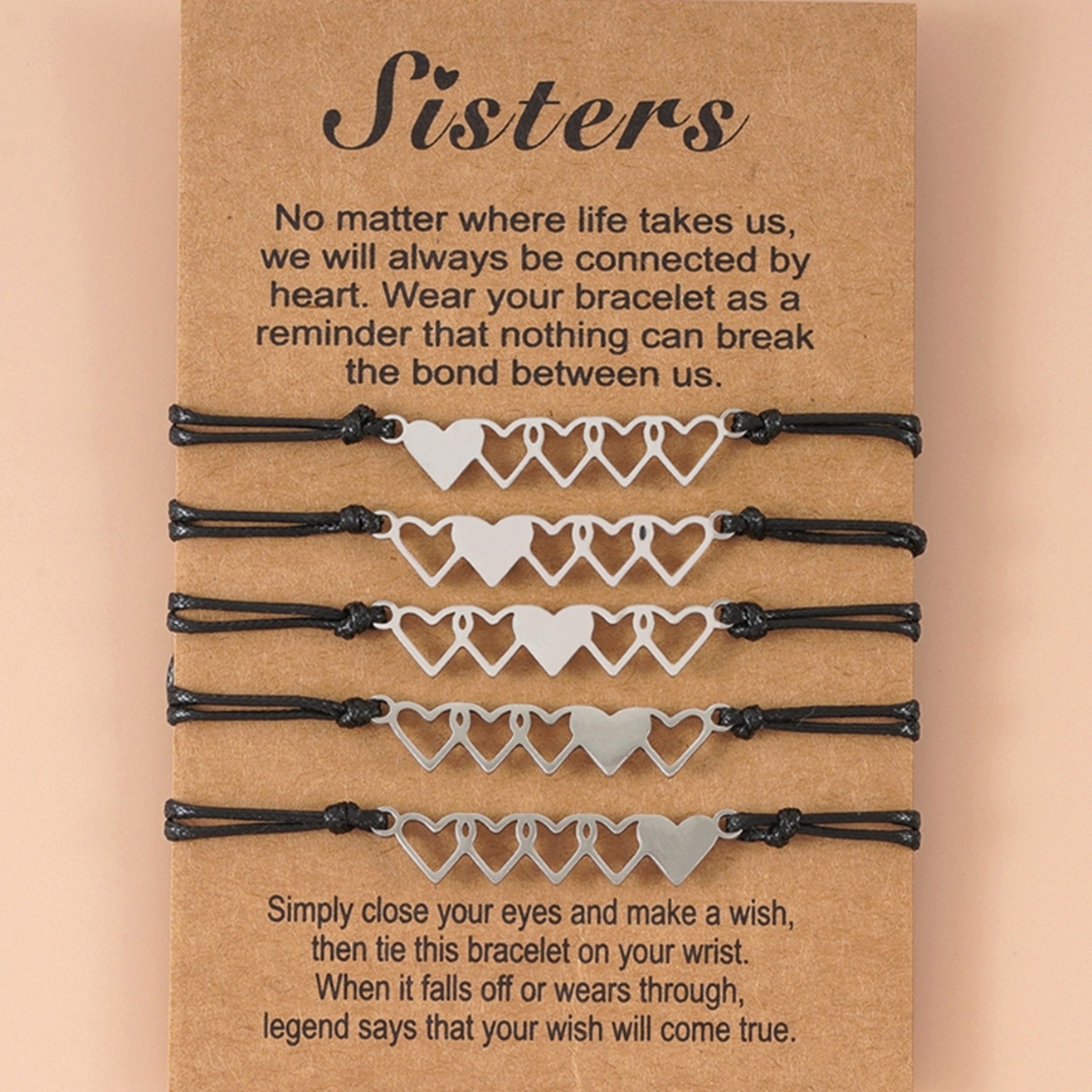 Creative Friendship Bracelet for Sisters Bestie Long Distance Heart Gift for Girls – view 2