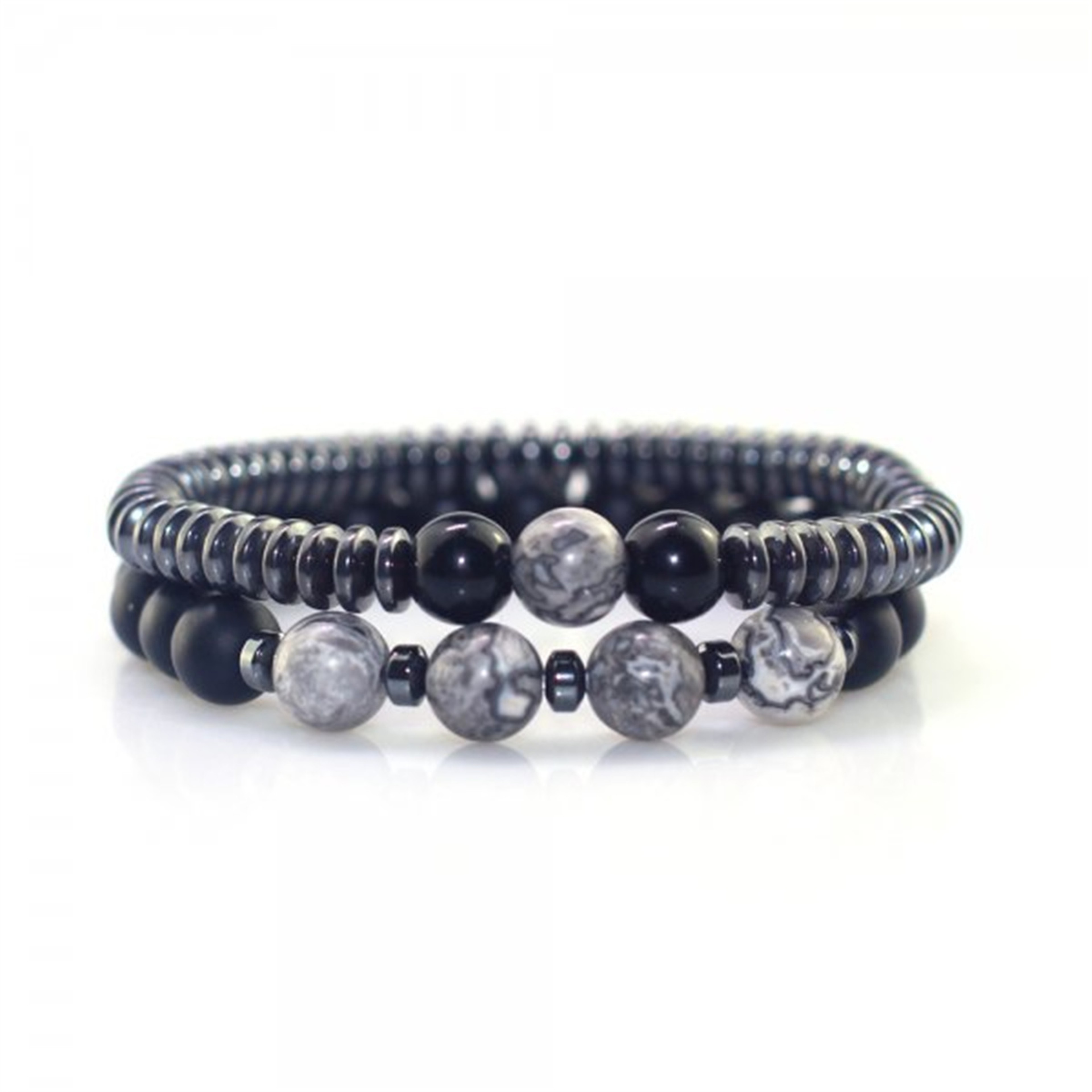 Yoga Bracelets For Men Women Lava Stone Tiger Eye Beaded Couple Distance Black White Elastic Rope J 5