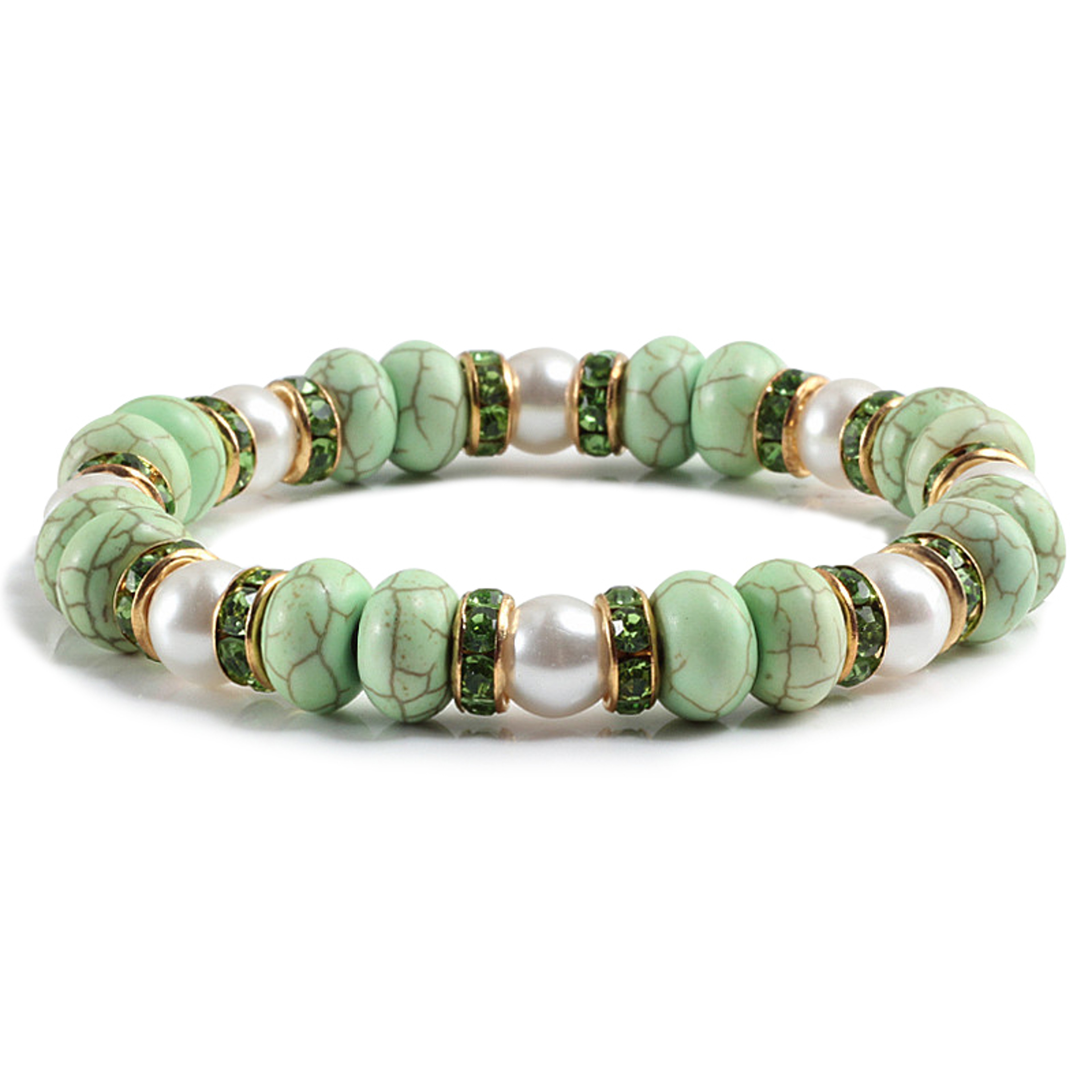 Natural Stone Beaded Circle Elastic Bracelets Bangles Charm Distance Bracelet Fashion Jewelry Men W 6