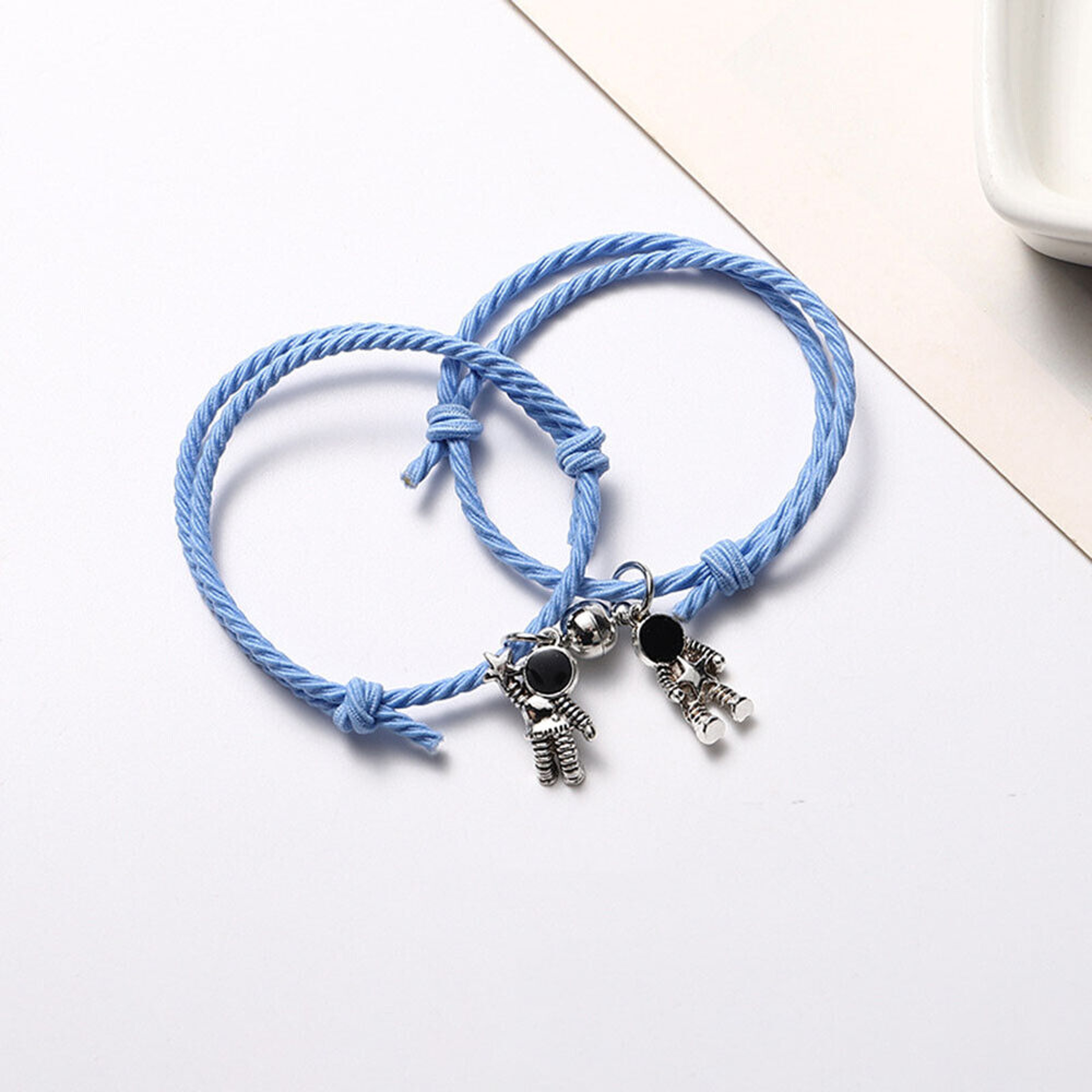 Magnetic Couple Bracelets For Men Women Adjustable Elastic Size Distance Bracelet With Astronaut Ch 6