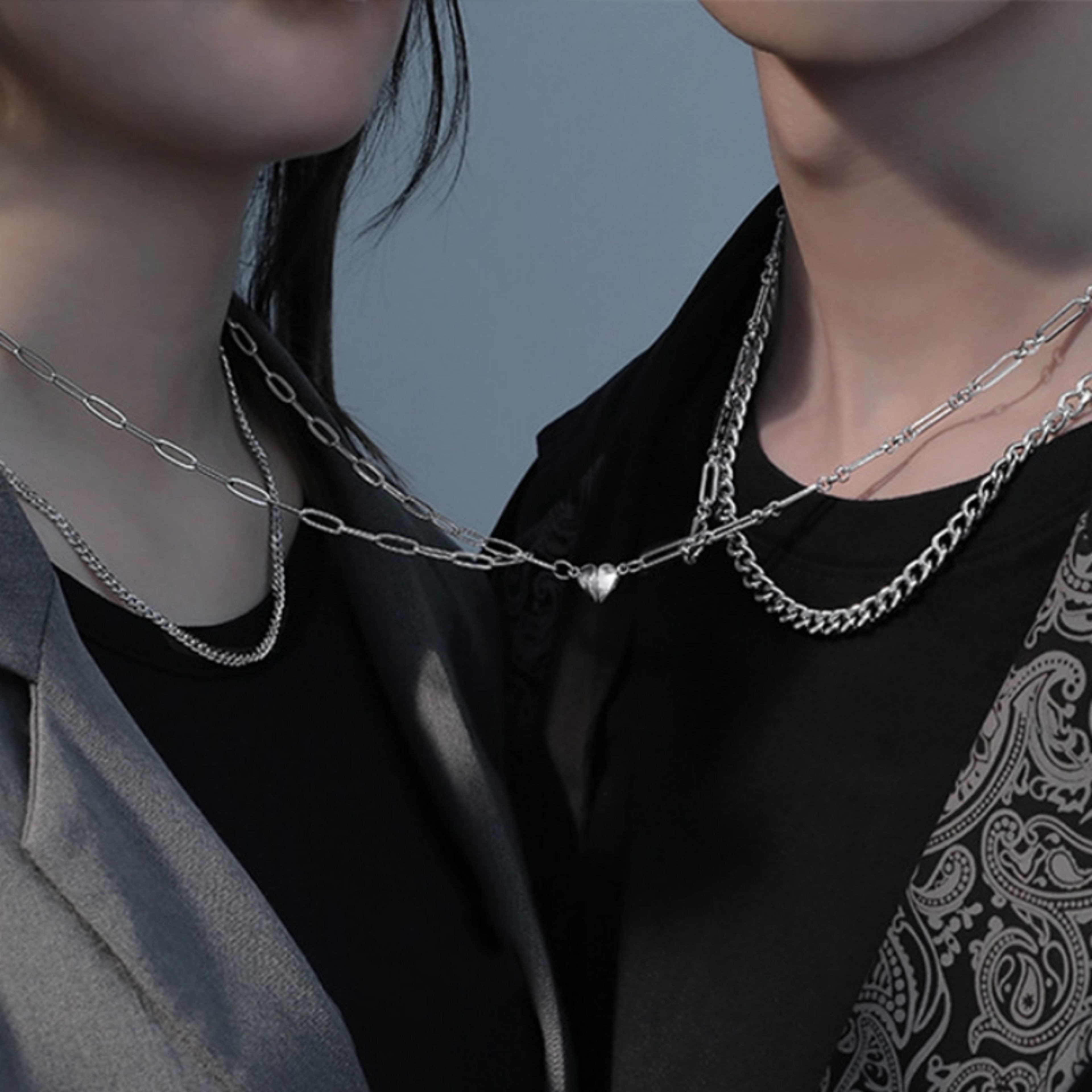 Astronaut Star Magnetic Heart Necklace Creative Spaceman Pendant Couple Jewelry Lovers Friendship G 6