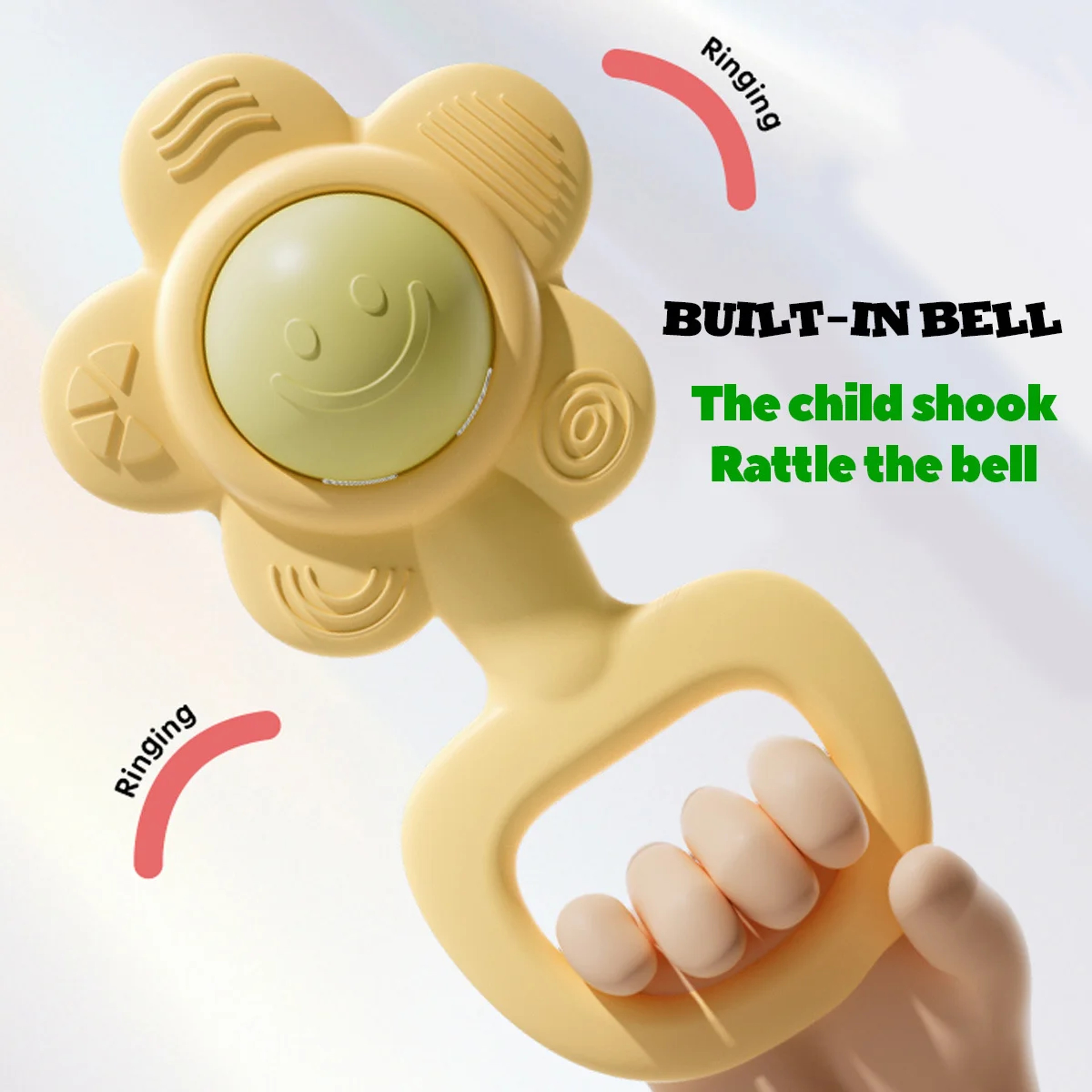 Sunflower Hand Bell Toy, Perfect for Hand Holding Skill Development, Ideal for Boys and Girls, Random Color – view 5