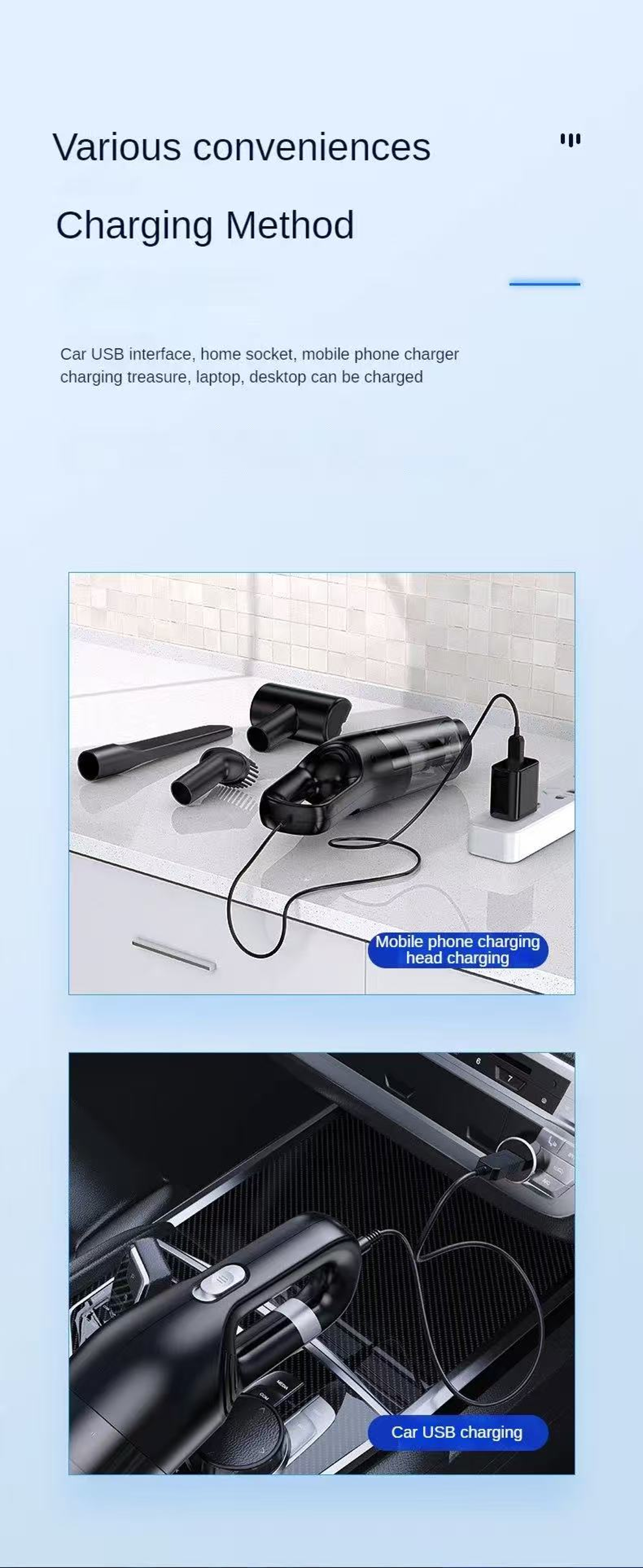 Rechargeable Handheld Home Vacuum Cleaner Wireless Dust Catcher Portable Vacuum For Car Home Pet Ha 2
