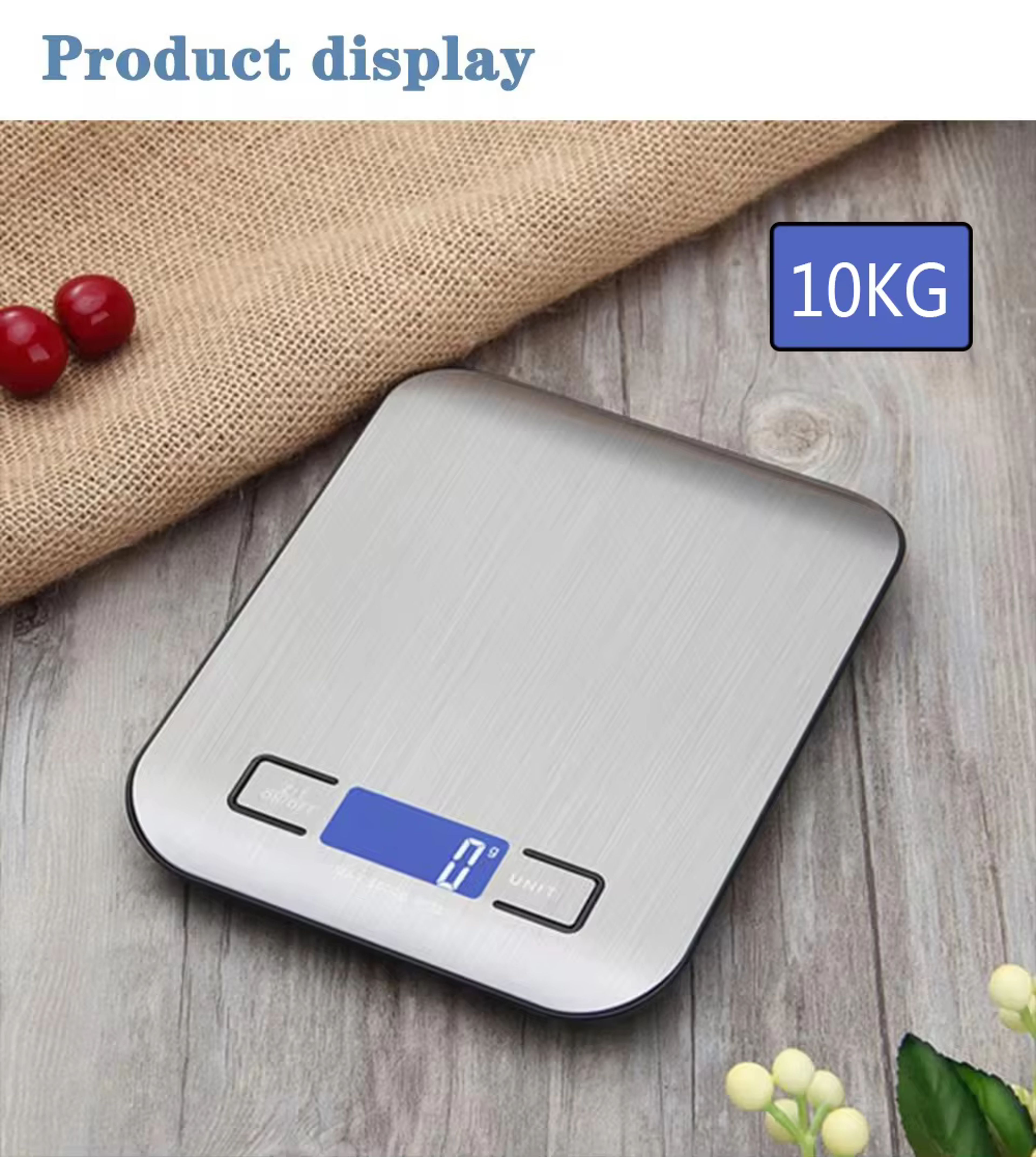 Stainless Steel Electronic Kitchen Scale LCD Display Weighing Baking Tools Jewelry Food Snacks 6