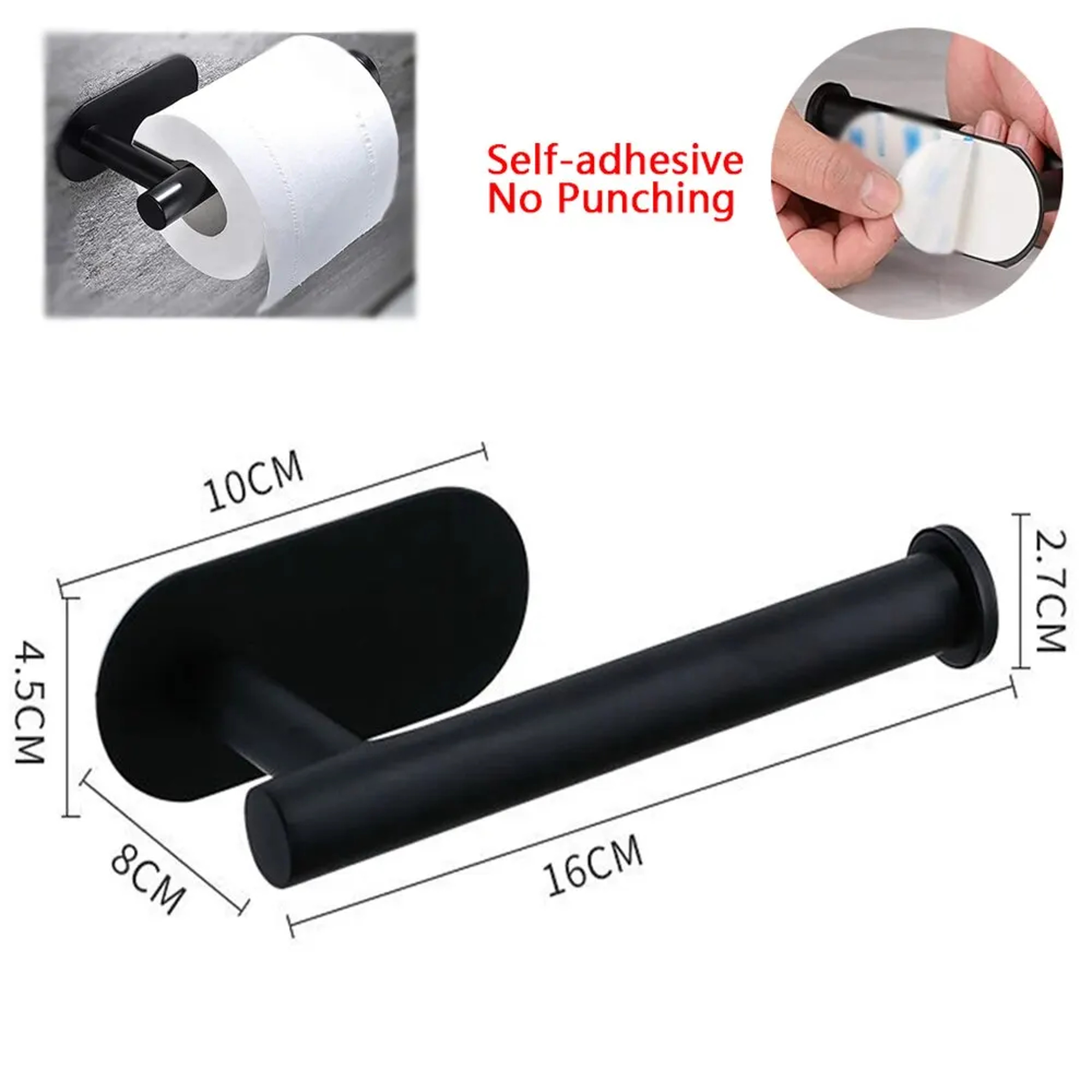Plastic Wrap And Roll Paper Storage Rack SelfAdhesive Paper Towel Holder For Kitchen And Bathroom 4