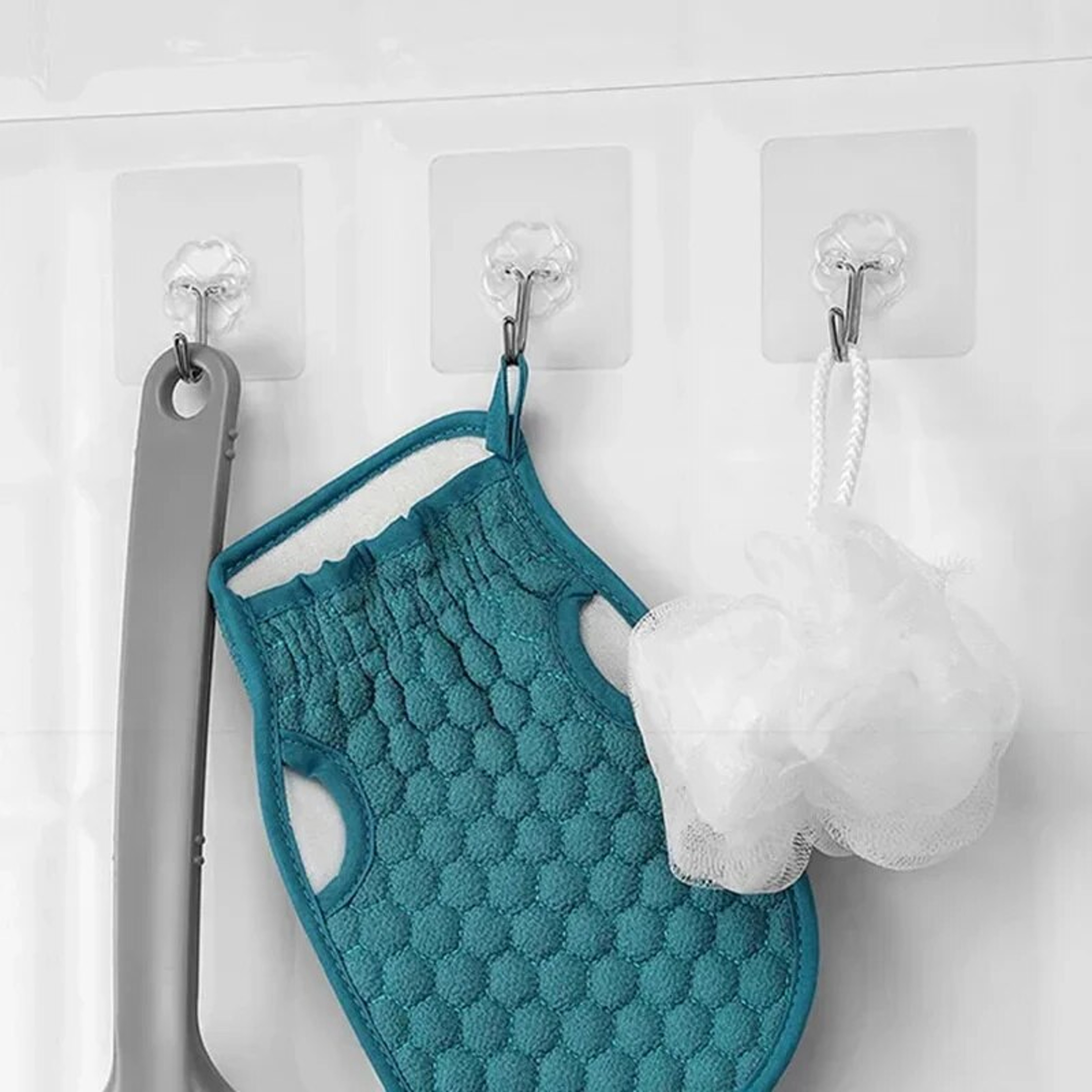 SelfAdhesive Stainless Steel Transparent Hooks For Bathroom Towel Storage Clothes Key Pendant Organ 2