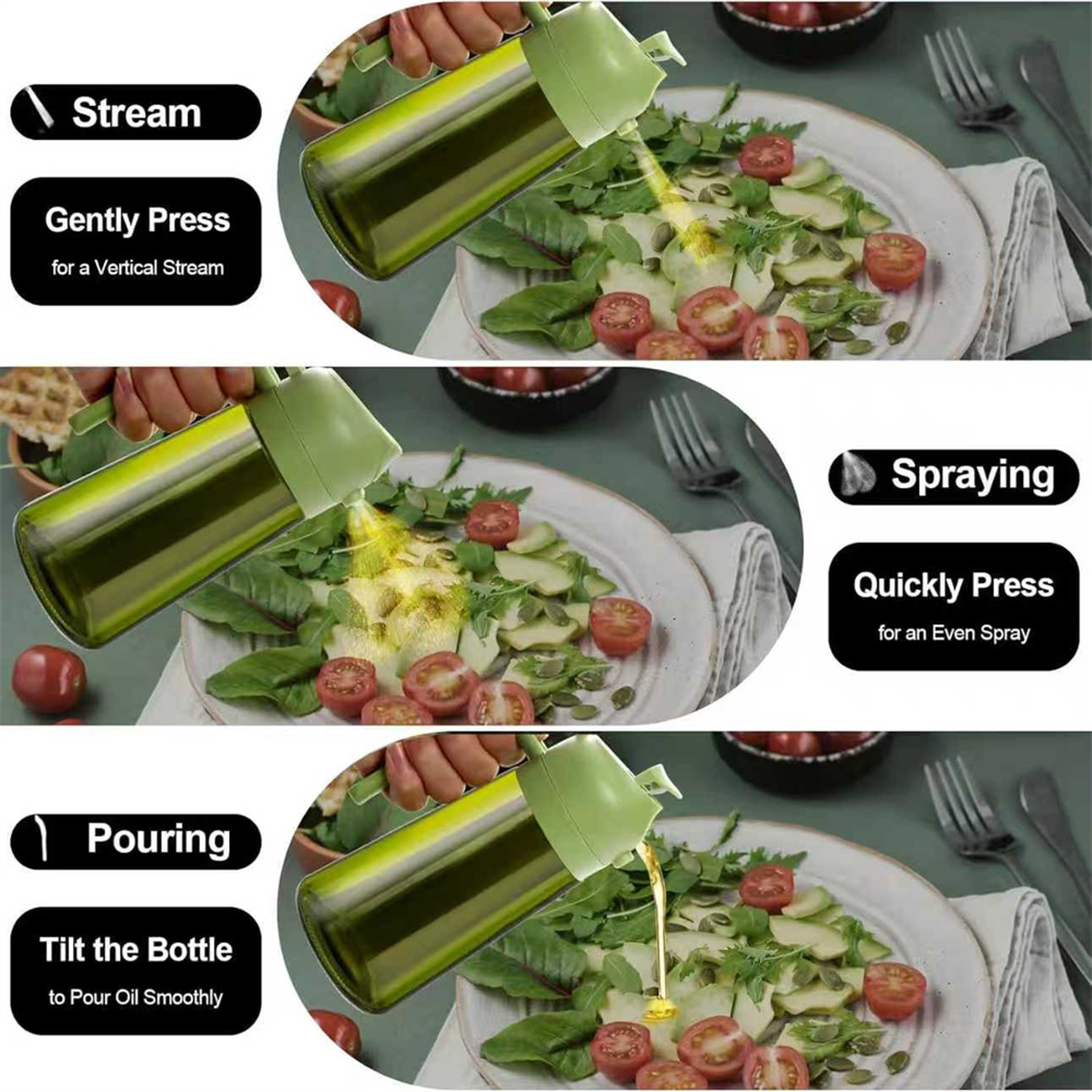 Olive Oil Dispenser And Oil Spray Bottle Oil Sprayer For Cooking Thick Glass Spray Bottle 4