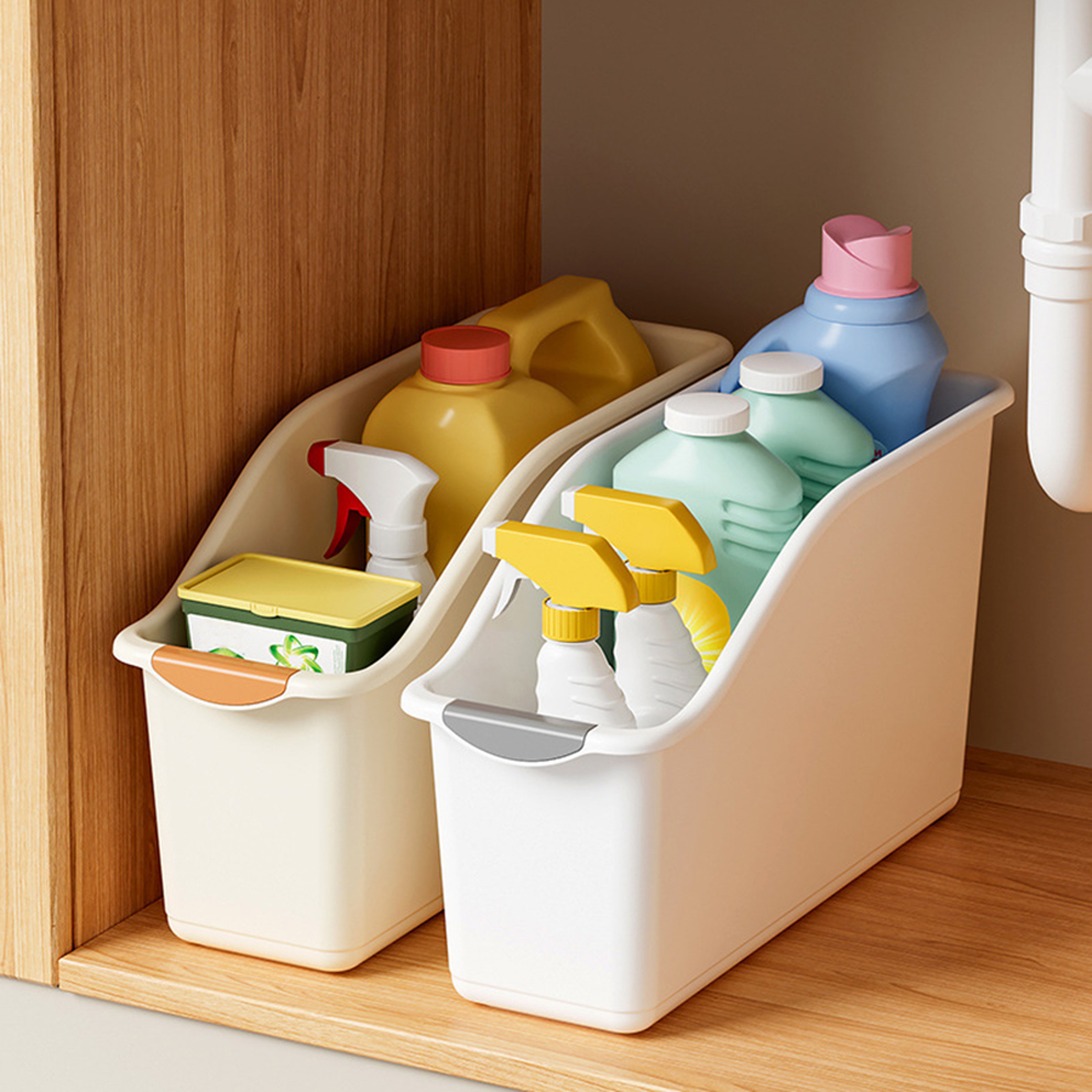 Pull Out Under Sink Organizer With Wheels Kitchen Bathroom Cabinet Organizers Multipurpose Plastic  1