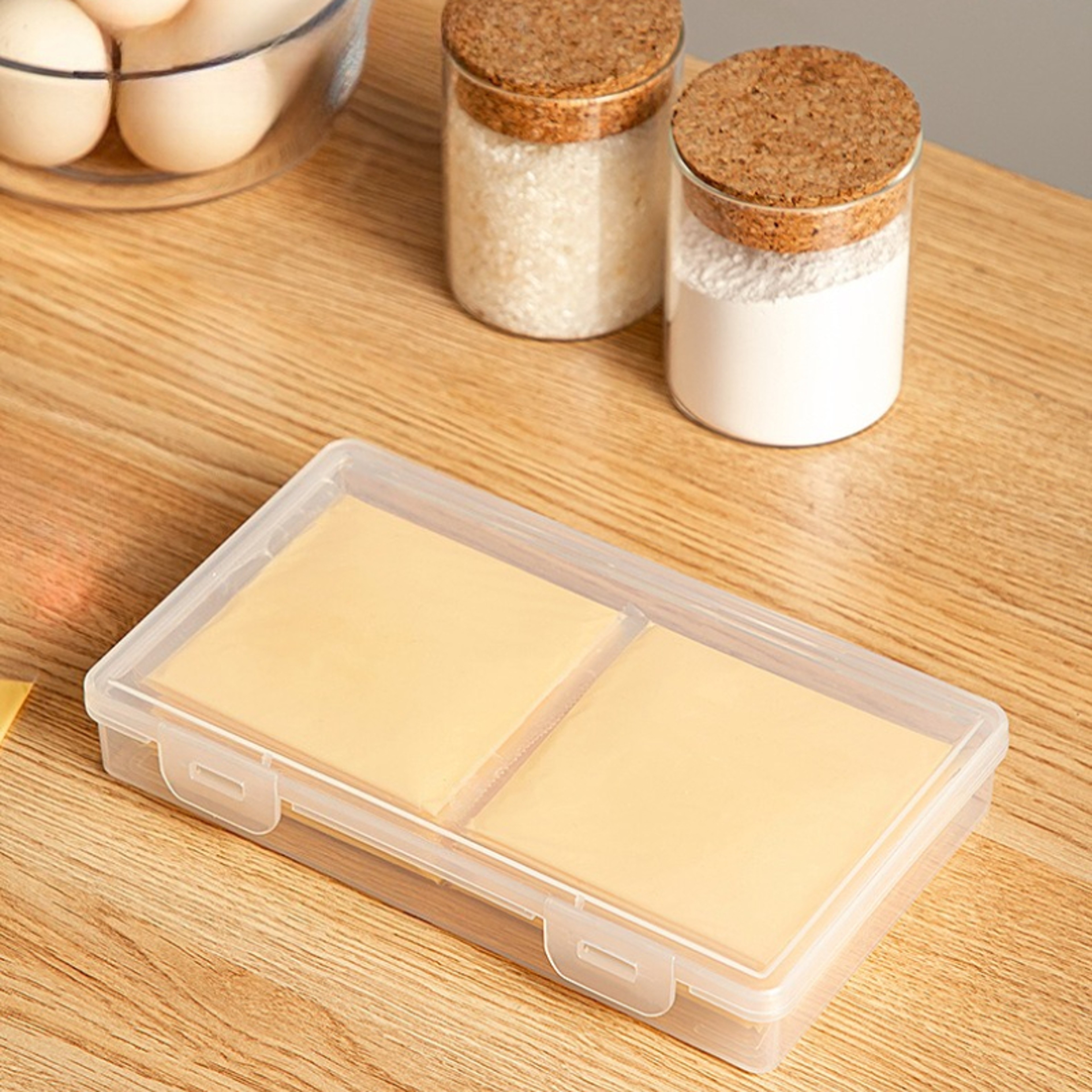 Airtight Cheese Storage Box Fridge Organizer For Sliced Cheese Garlic Ginger Butter Block With Flip 1