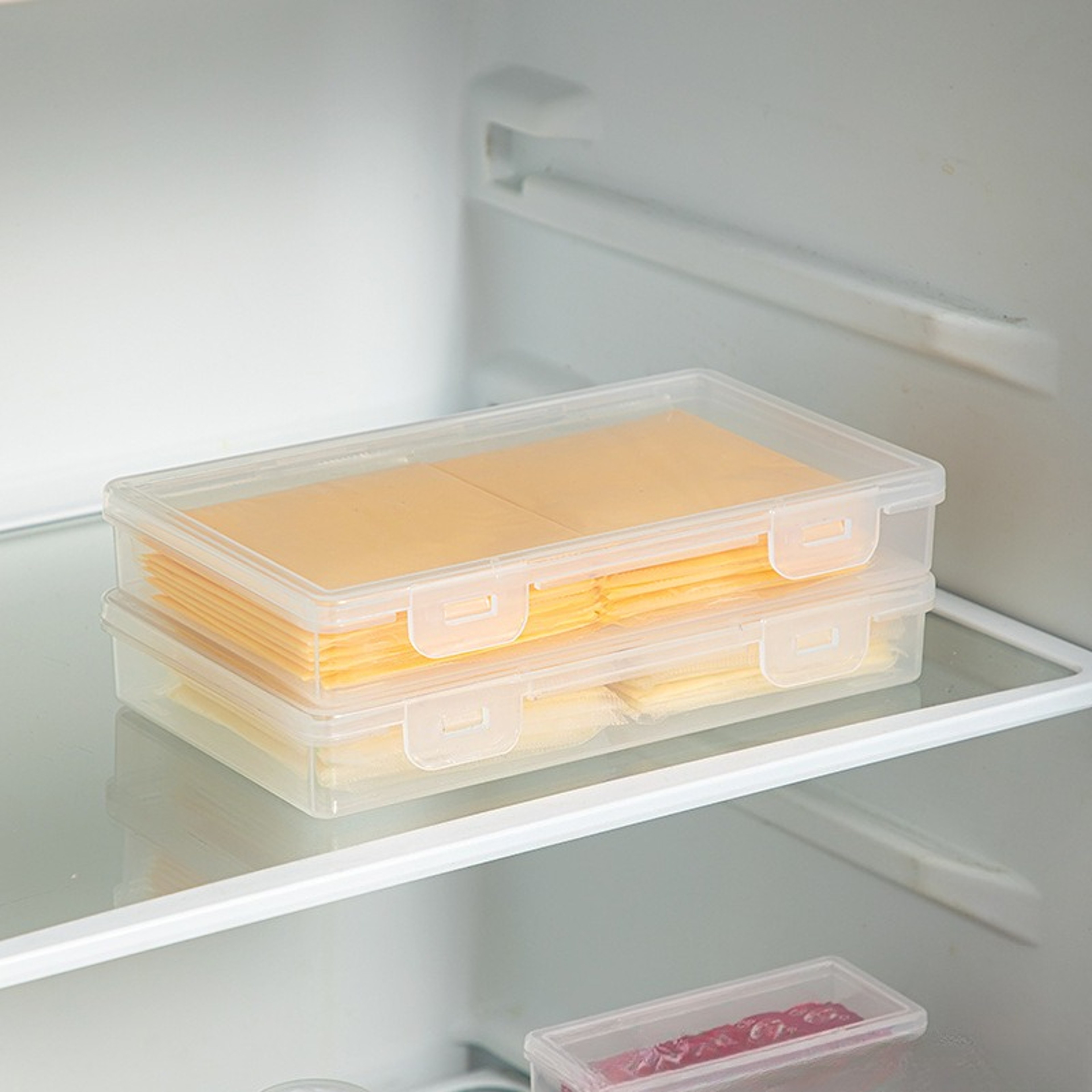 Airtight Cheese Storage Box Fridge Organizer For Sliced Cheese Garlic Ginger Butter Block With Flip 4