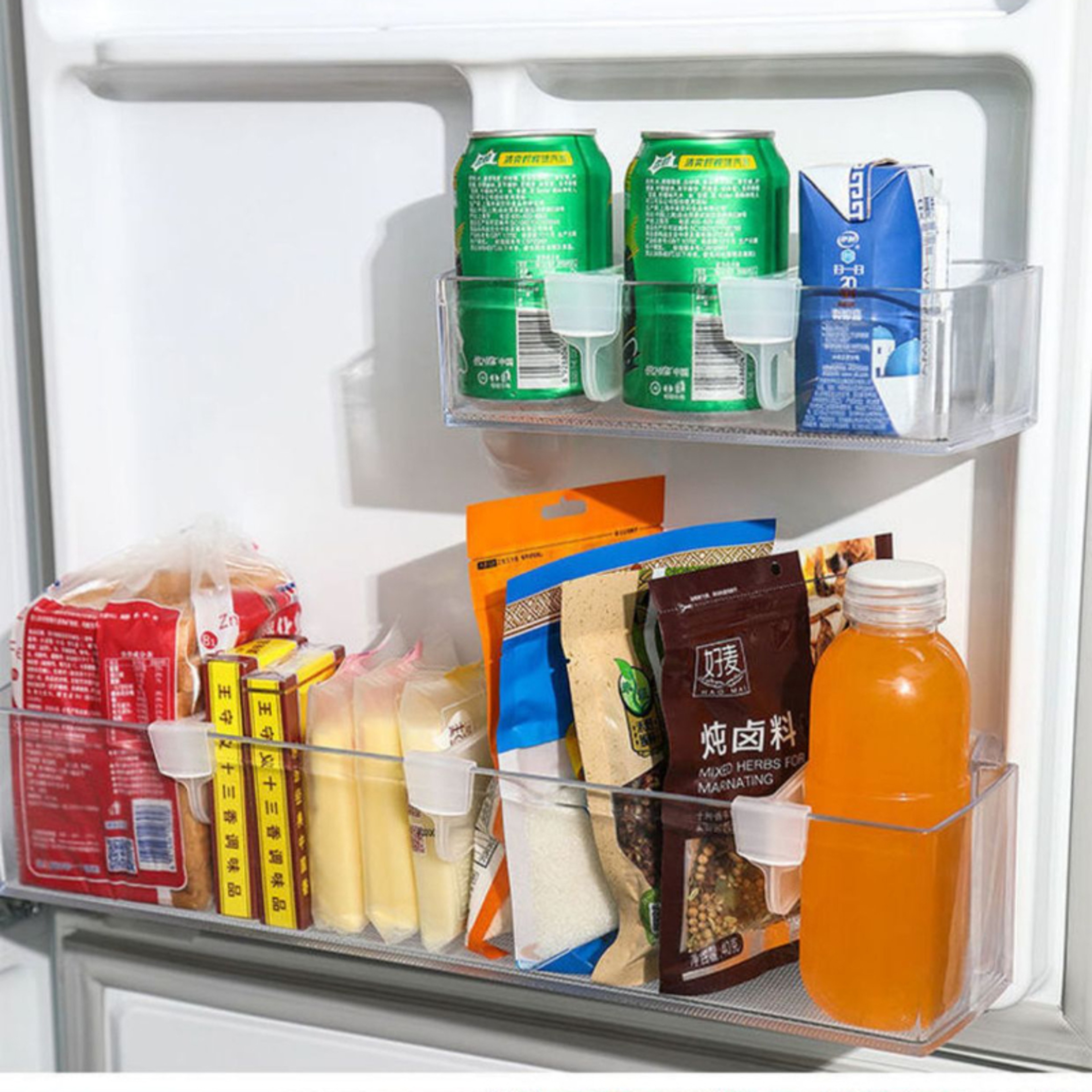 Multifunctional Partition Clip For Refrigerator Household Storage Rack Side Door Panel Buckle 0