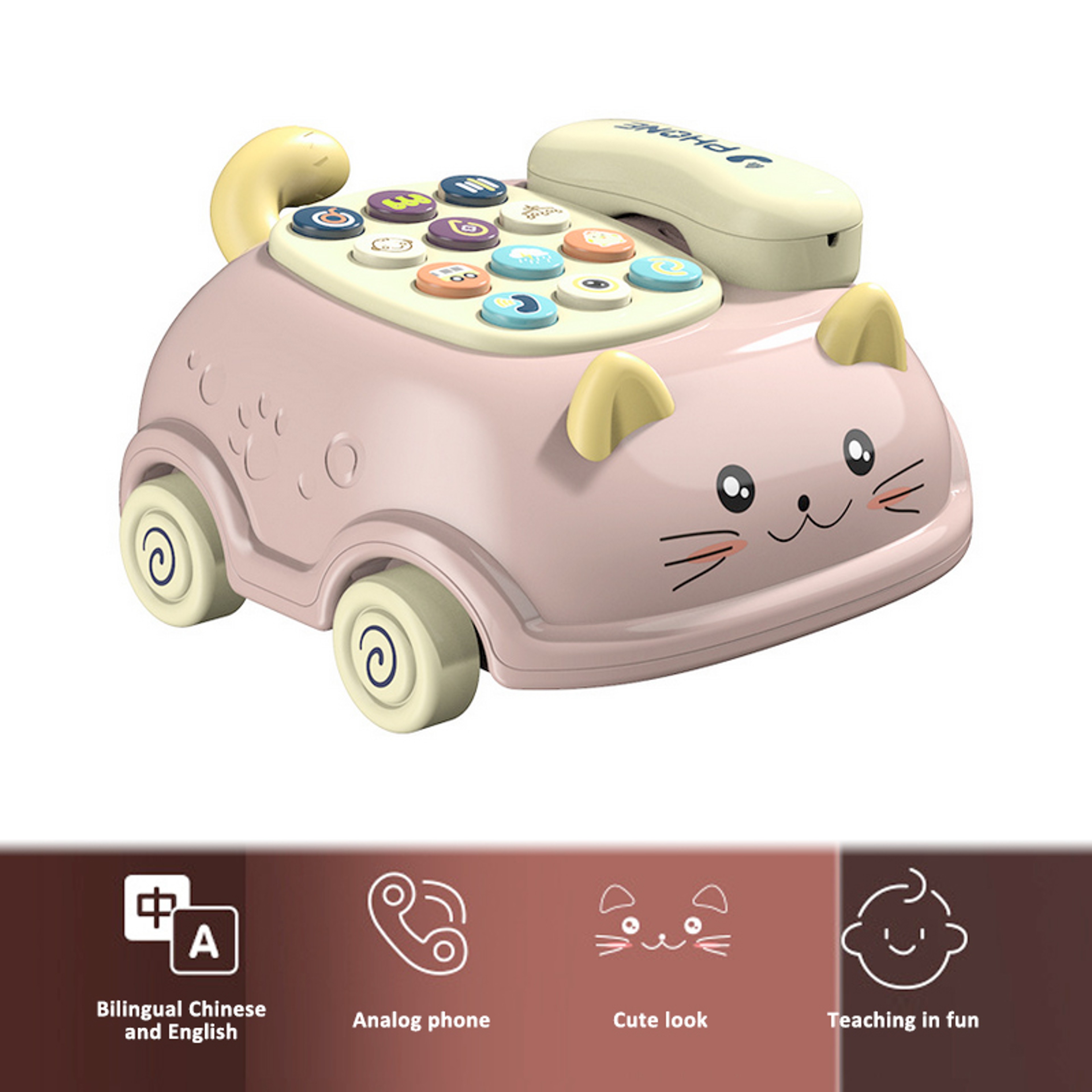 Montessori Lights Educational Baby Toys Piano Mobile Phone Story Machine For Kids 3