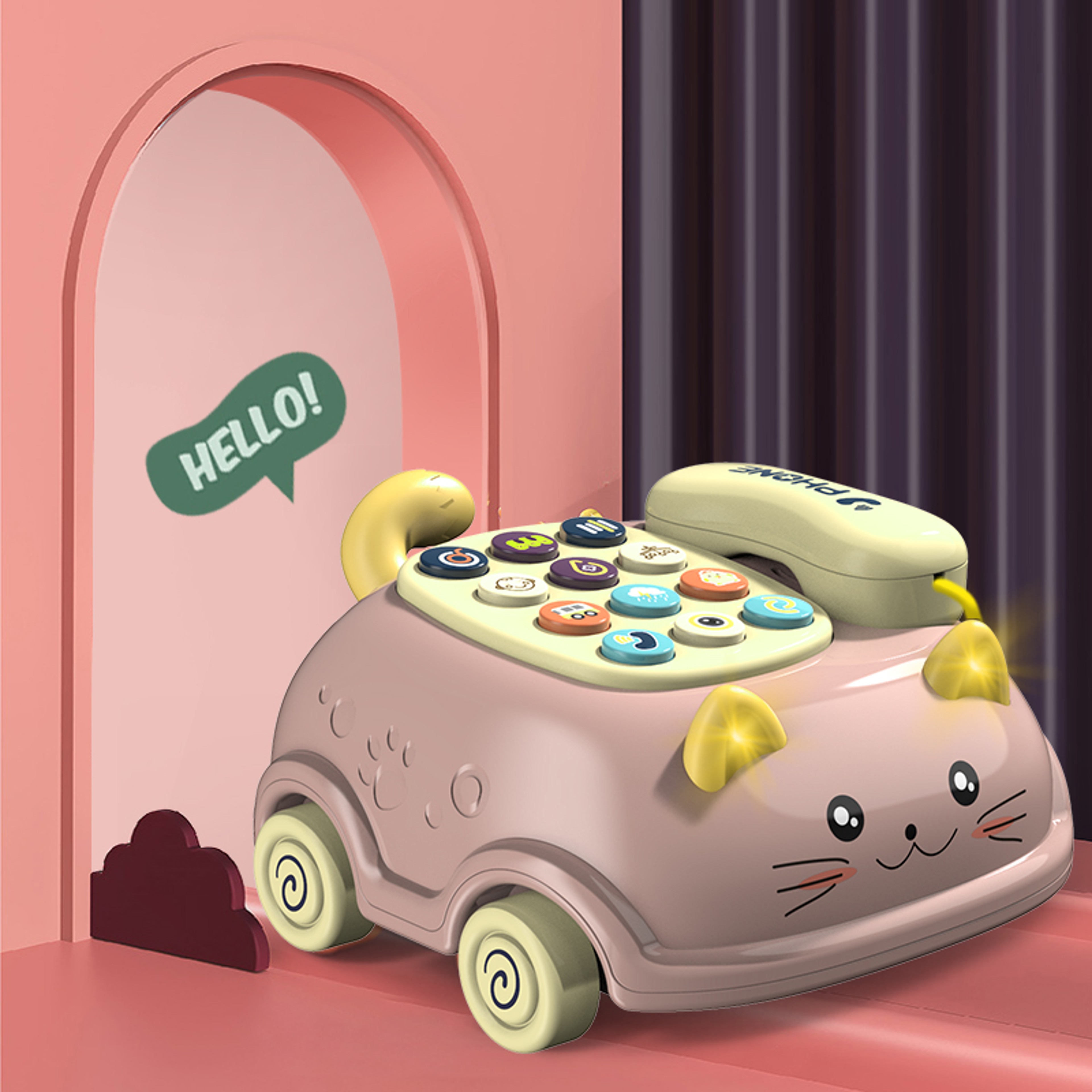 Montessori Lights Educational Baby Toys Piano Mobile Phone Story Machine For Kids 7
