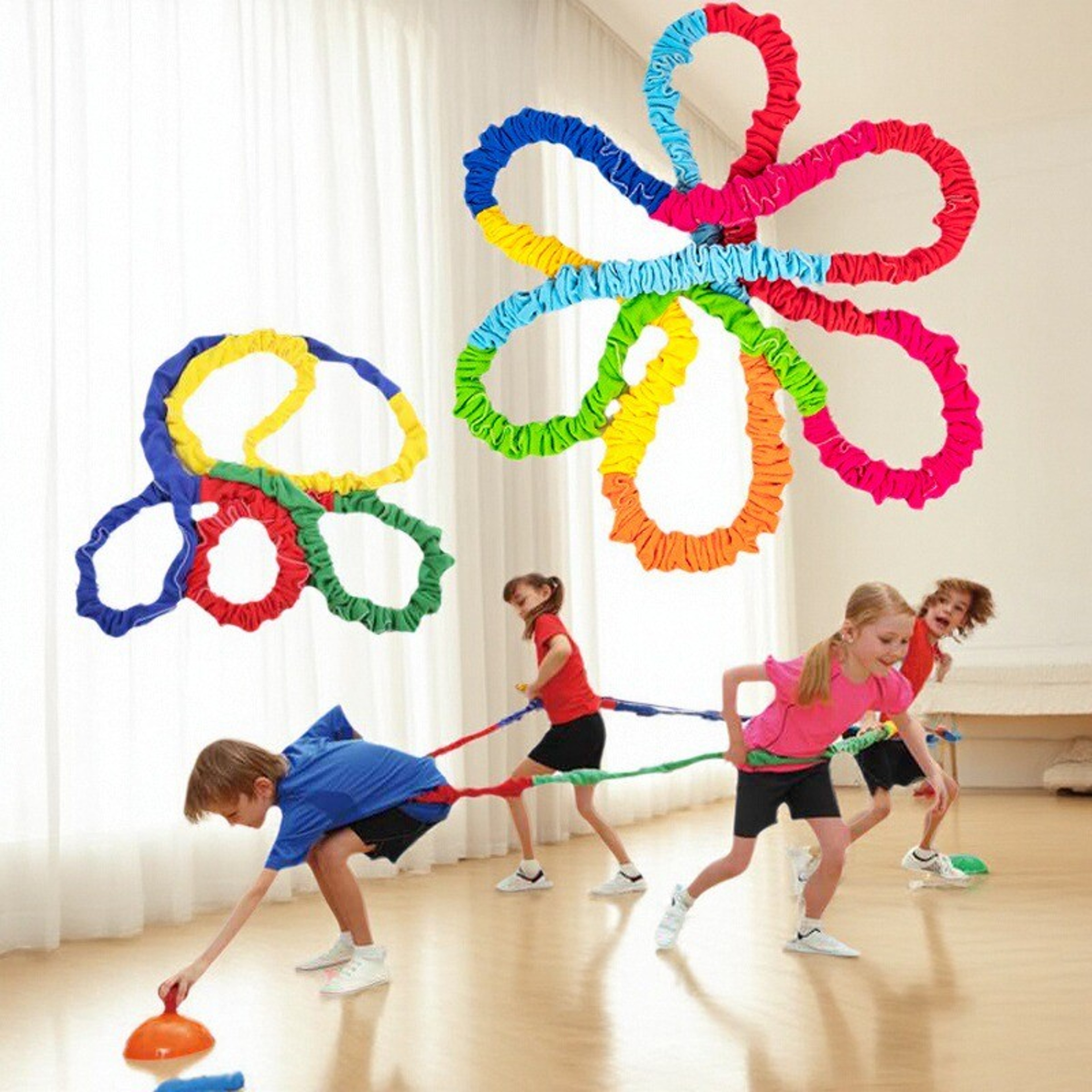 Childrens Elastic Rope Loops Outdoor Game Interactive Ropes Team Building Sports Party Toy 0