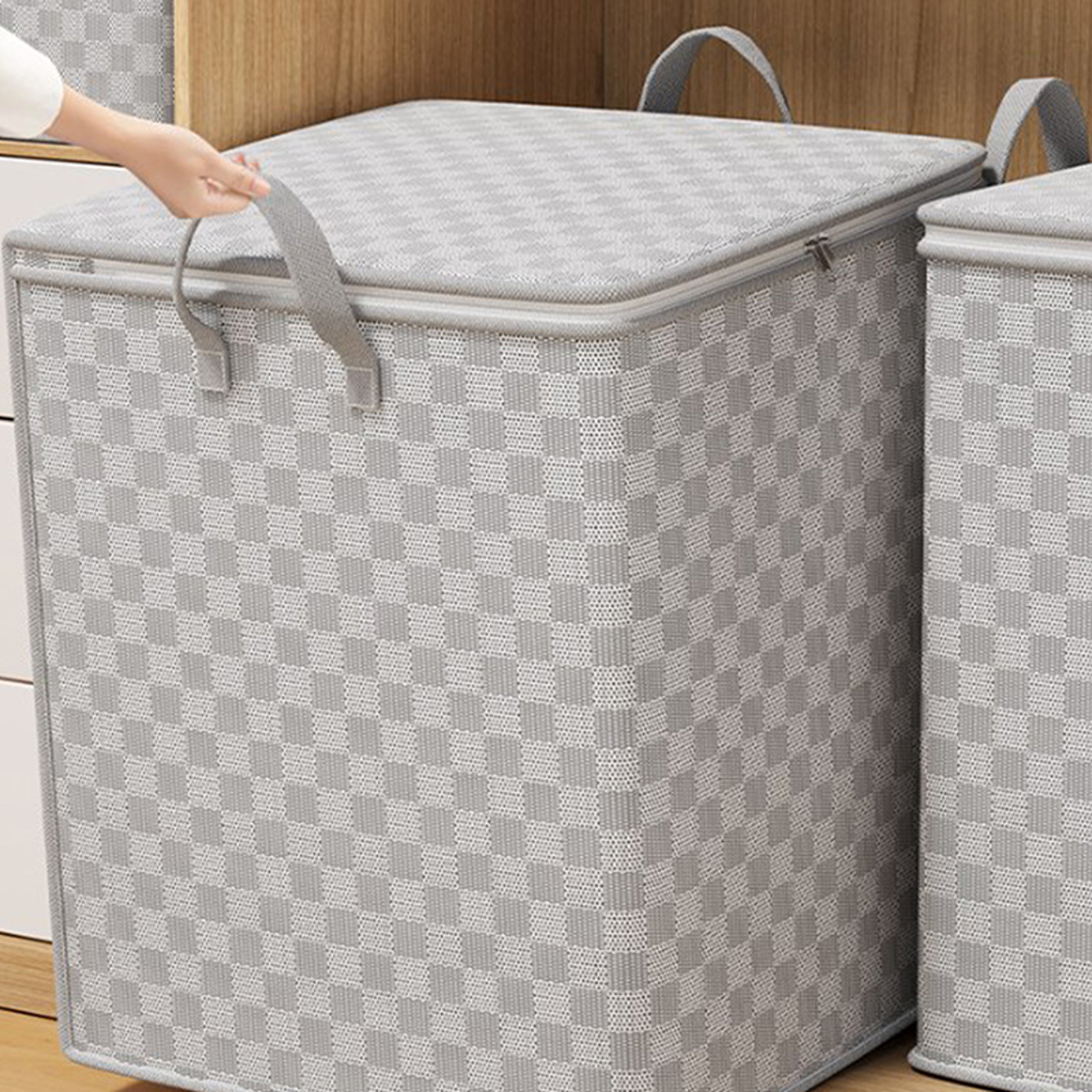Foldable Nonwoven Quilt Storage Bag With Lids Zipper Dustproof Large Capacity Organizer 0