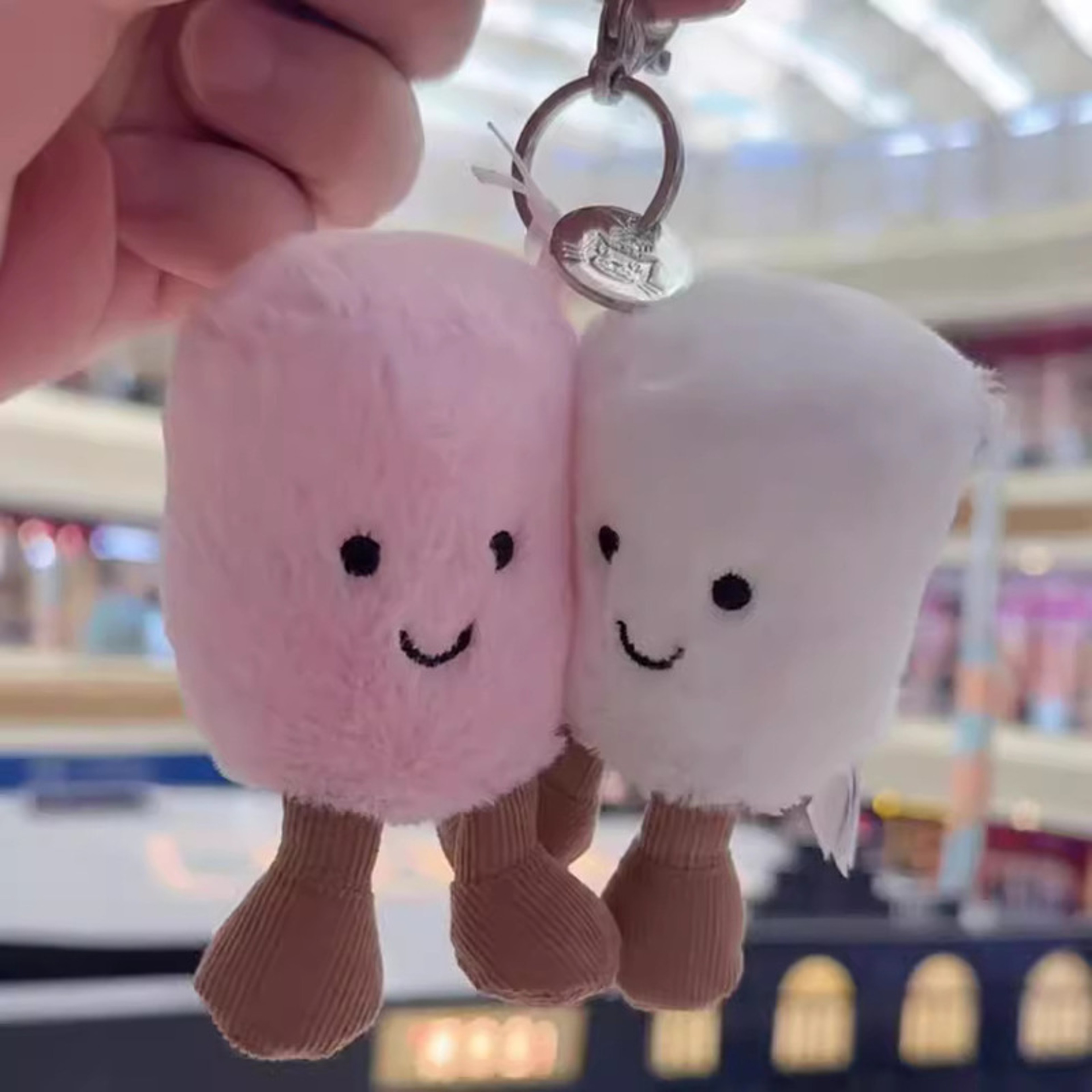 Cute Plush Cotton Cat Candy Two Tone Soft Keychain Bag Pendant Doll Plush Accessories Car Pendant Gift – view 1
