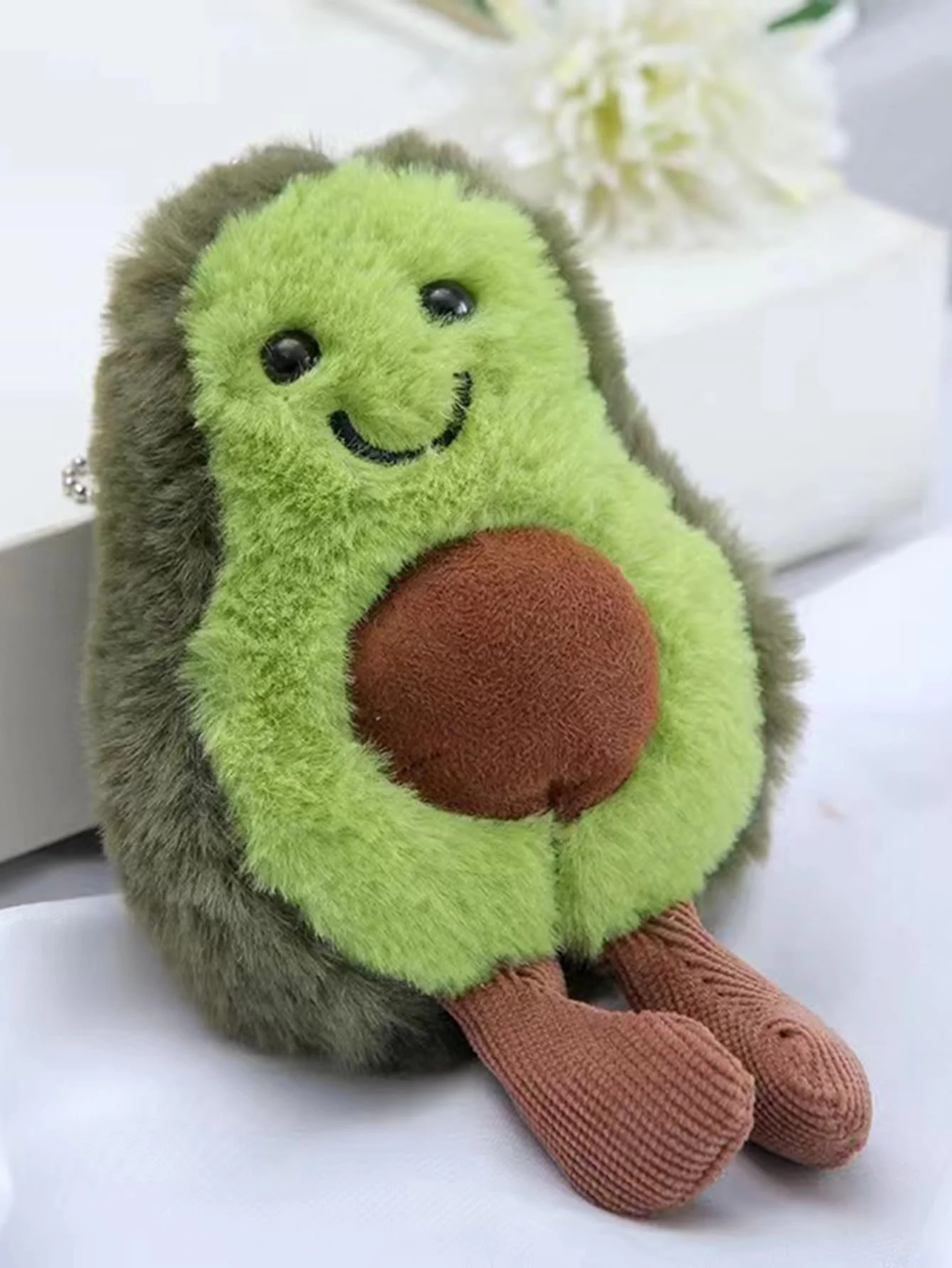 Cute Avocado Plush Toy For Dogs Funny Cat Toys Daily Companion Hanging Chain 3