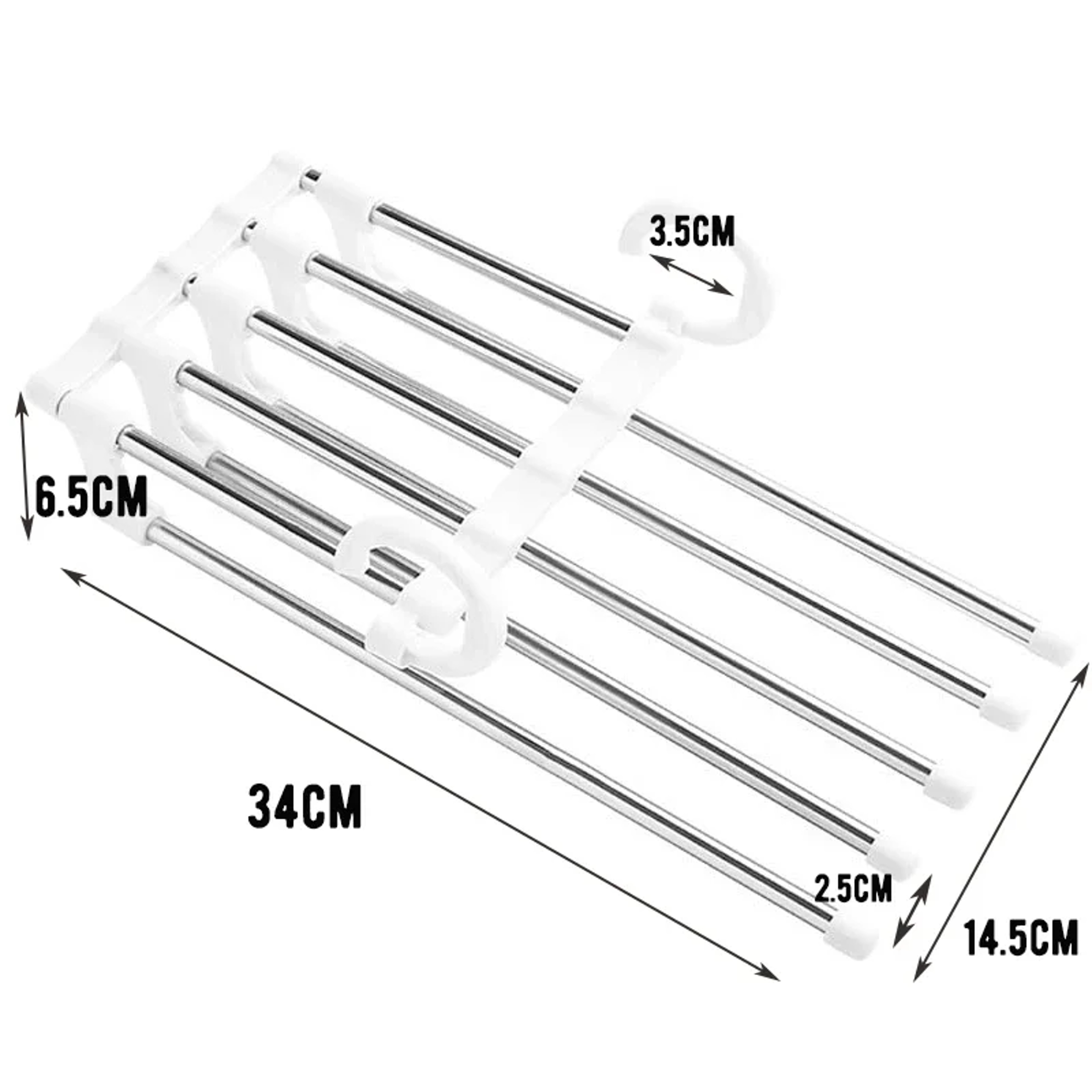 Folding Pants Hanger Stainless Steel Tie Hanger Clothes Rack Tongs Clothes Hangers Bedroom Closet Organizer Pant Rack – view 9