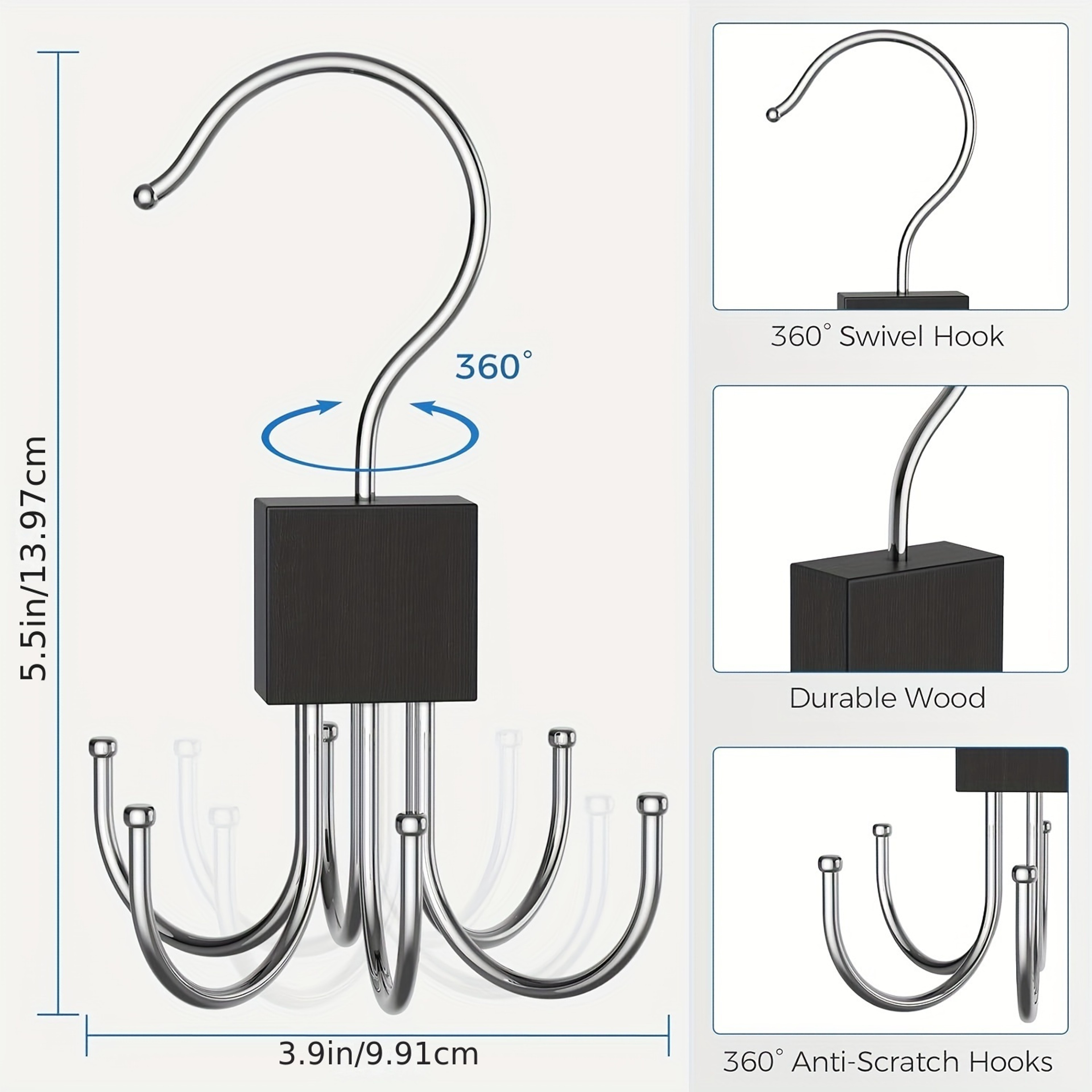 Metal Tie Storage Hook Multi Claw Hook For Scarves Belts Home Storage 6