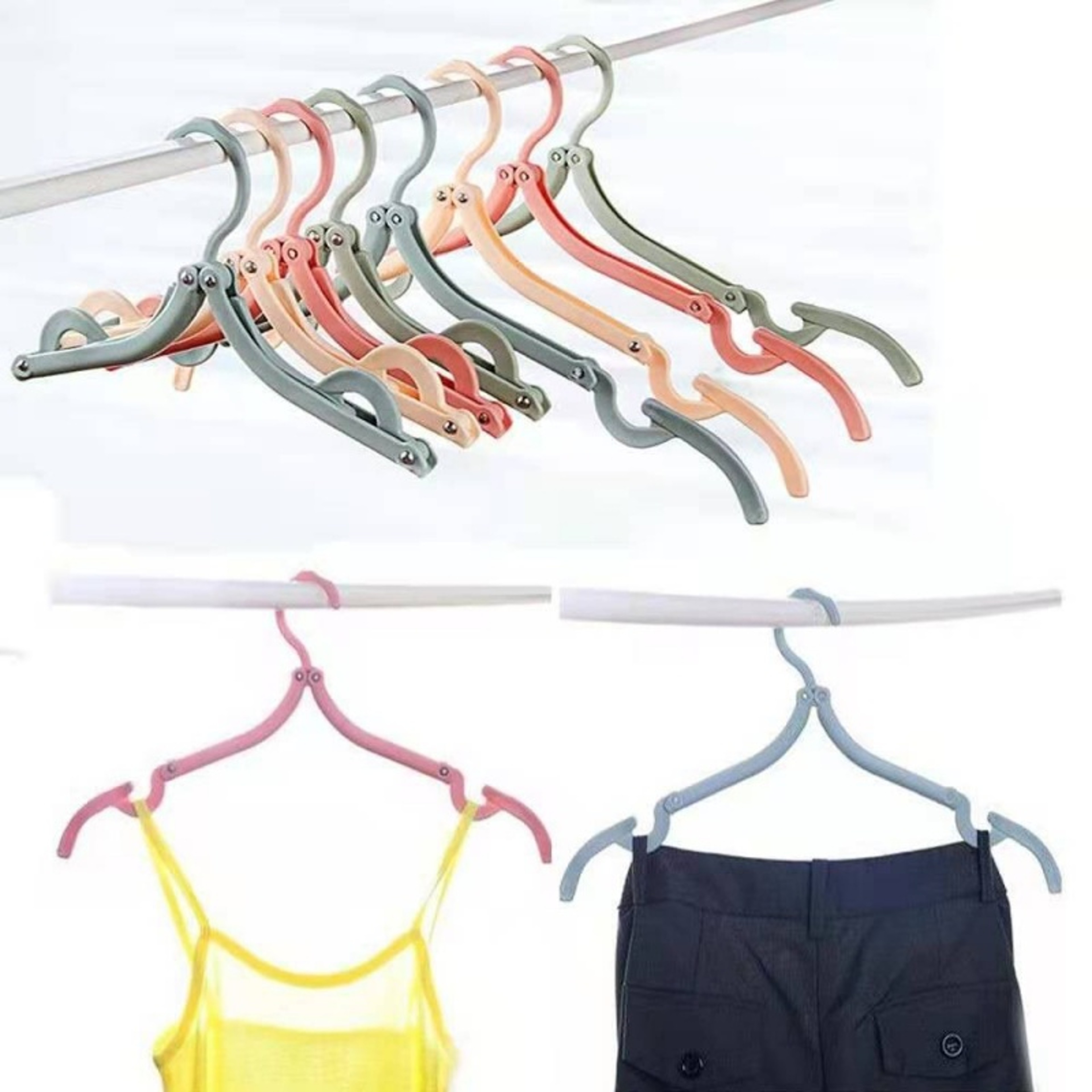 Portable Foldable Clothes Hanger Travel Rack Multifunctional Hanging Storage For Home Business Trip 0