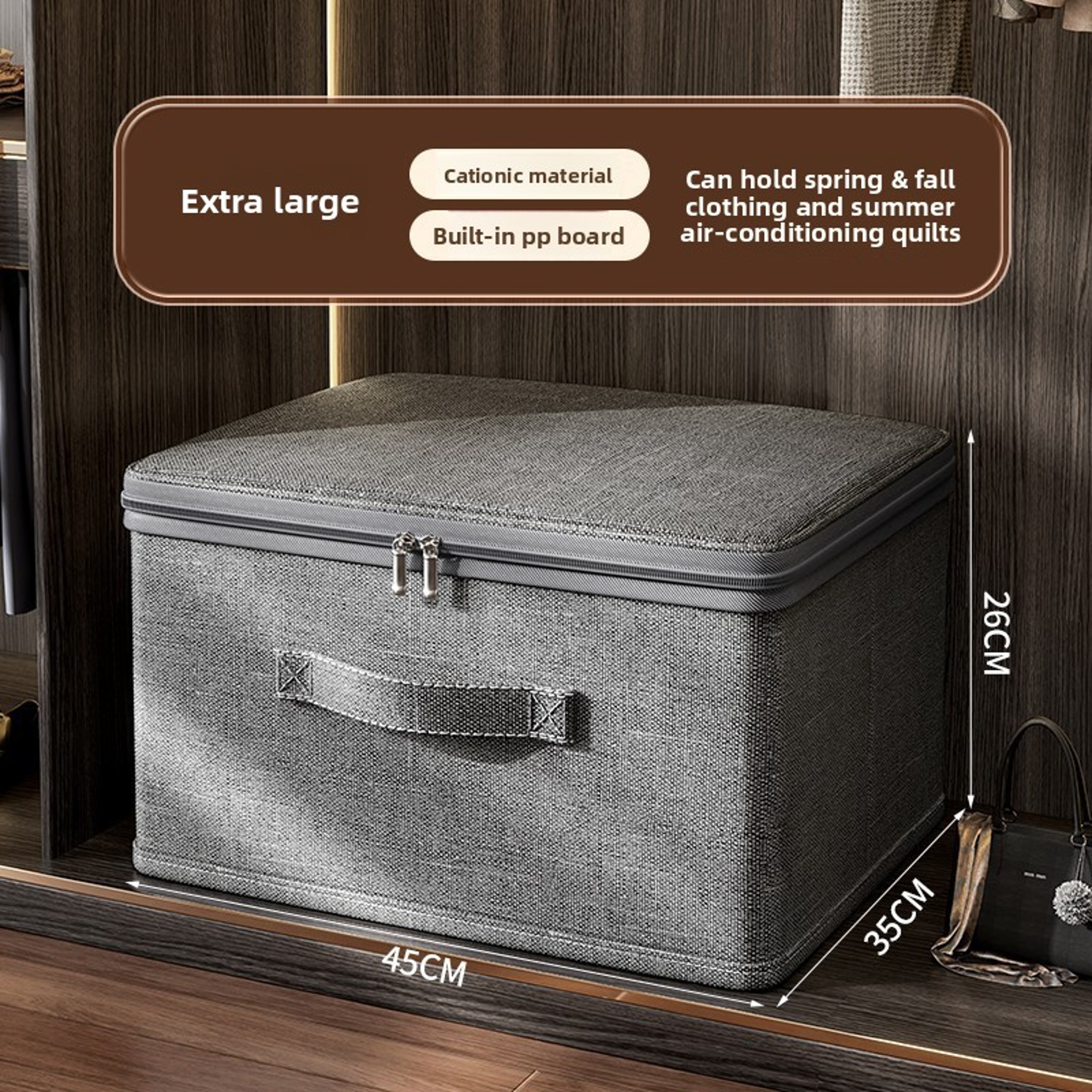 Portable Fabric Organizer Collapsible Foldable Storage Box With Wheels For Home Clothes Storage Org 8