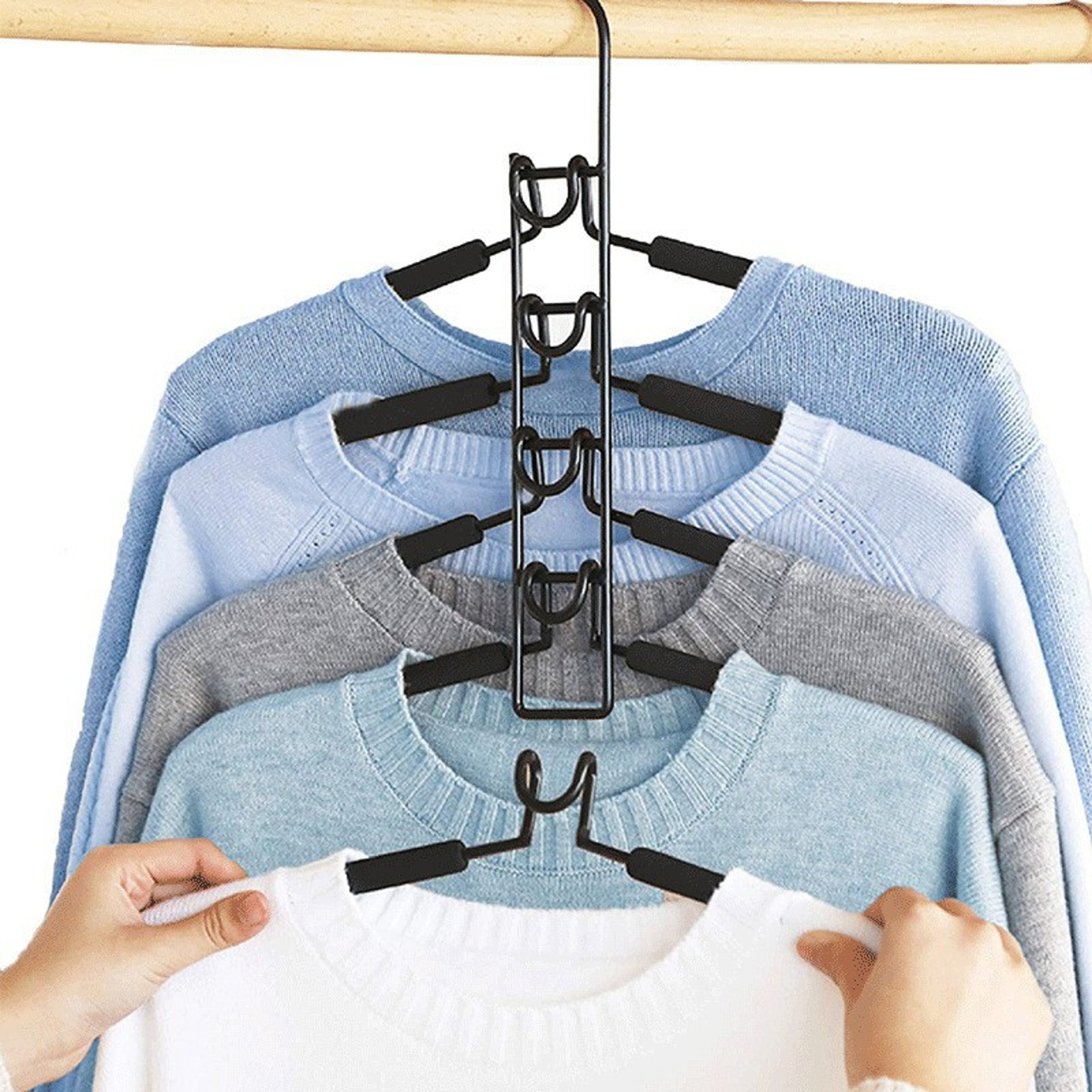 SpaceSaving Clothes Hanger HeavyDuty Metal Garment Organizer MultiLayer Closet Hanger With NonSlip  3