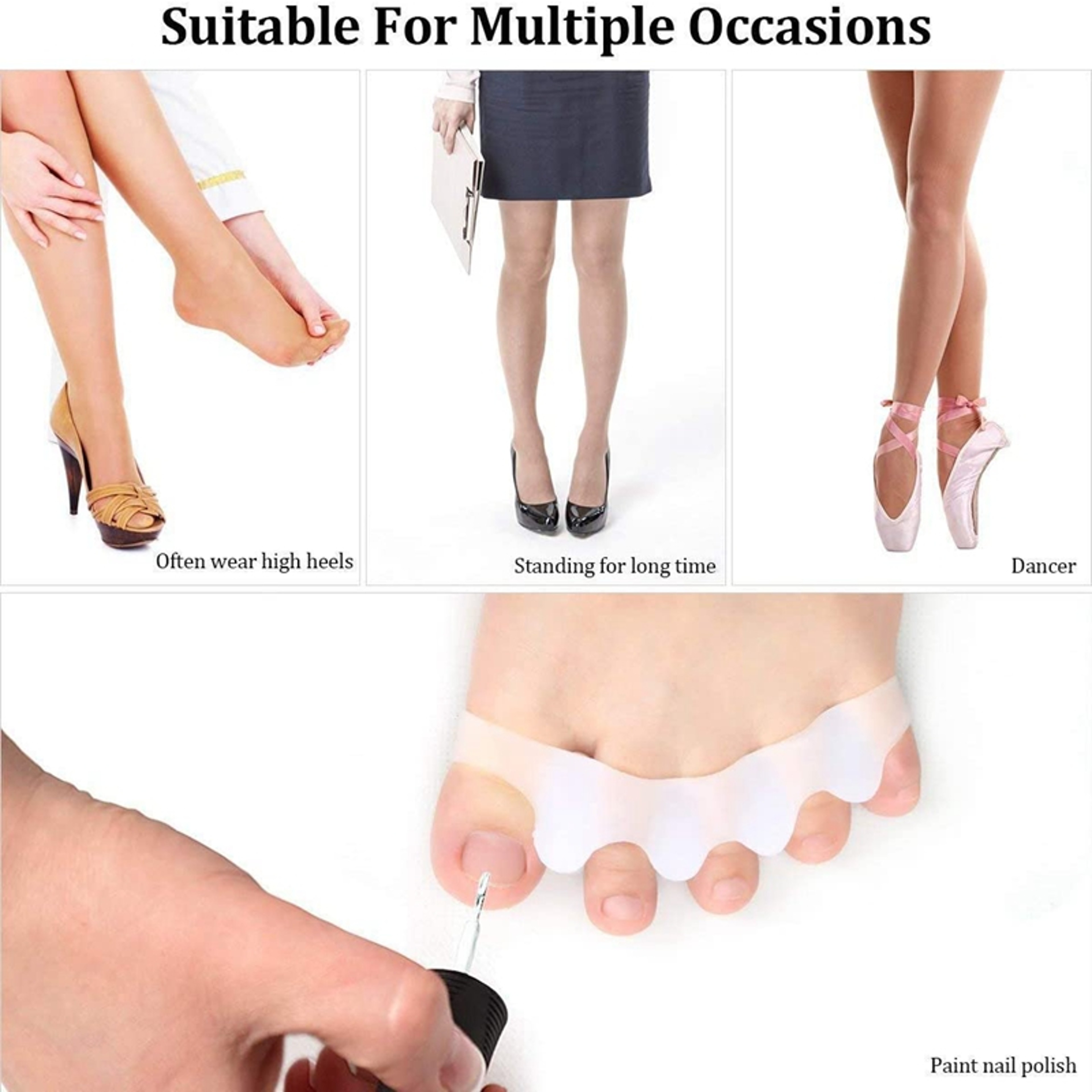 Gel Silicone Toe Separator Protective Bunion Yoga Hammer Toes Corrector Straighteners For Women Men 2