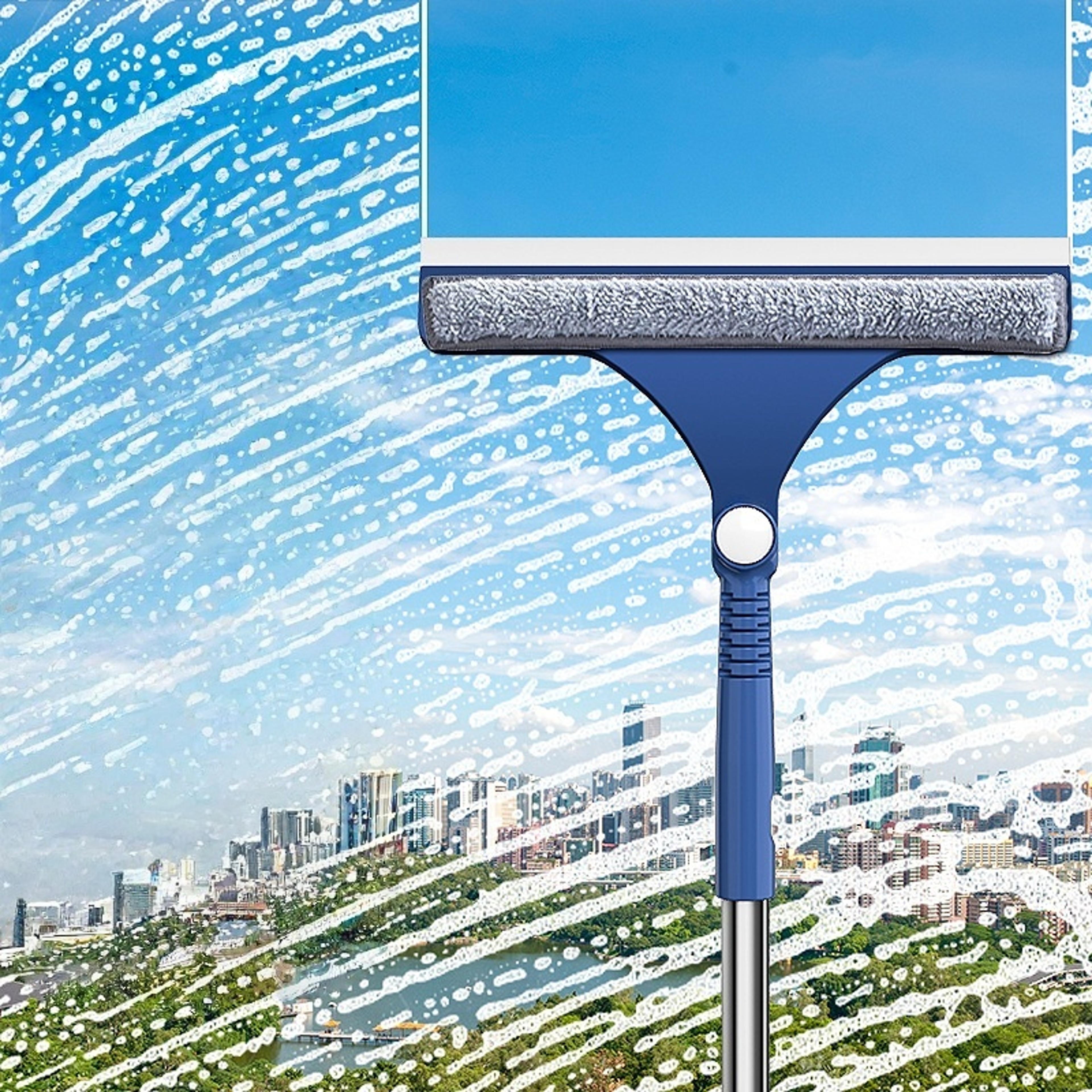 Window Cleaning Tool Household Glass Cleaner Double Sided Window Wiper Adjustable Long Handle Car C 5
