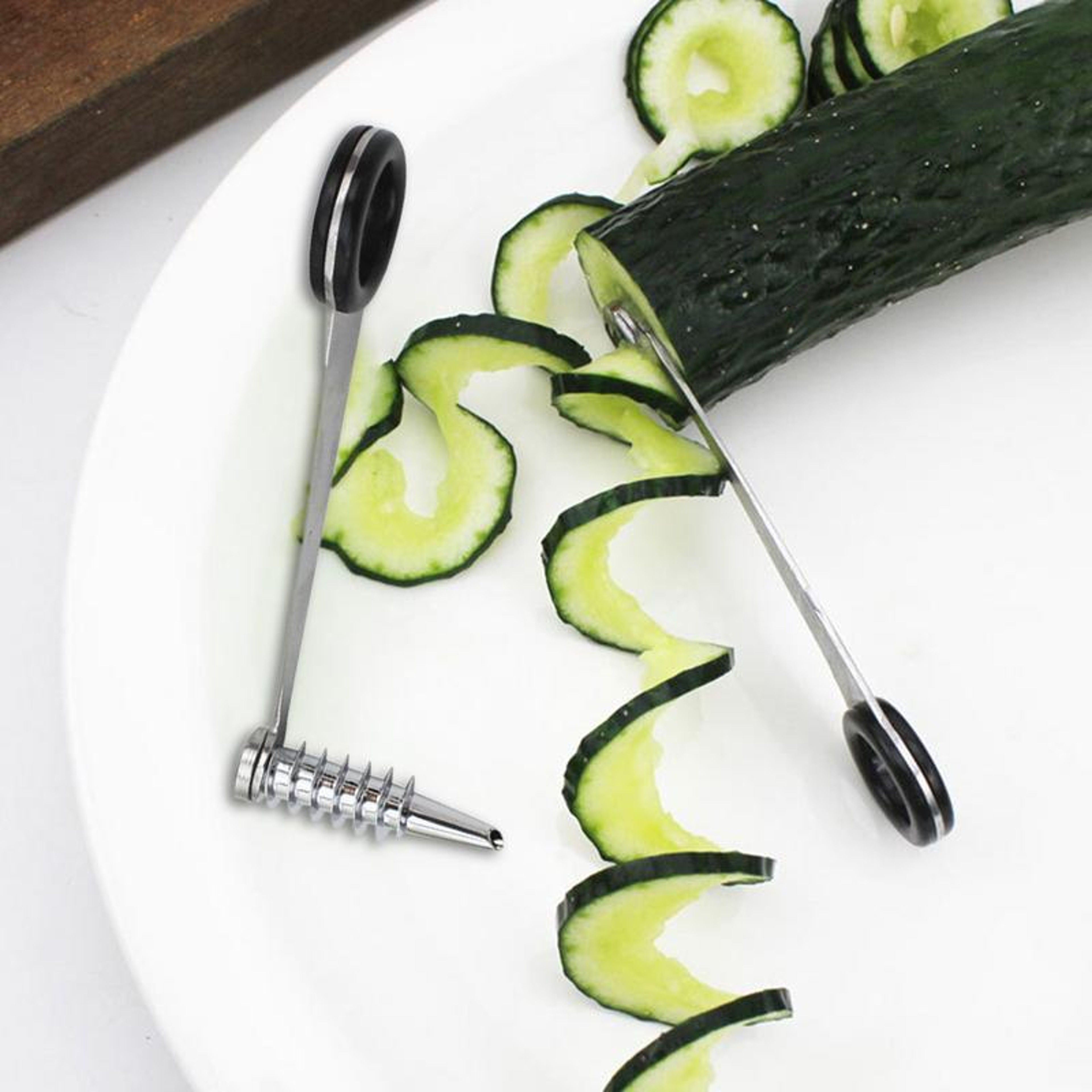 Handheld Spiral Slicer, Vegetable Spiral Knife, Stainless Steel Curler, Cucumber Carrot Potato Kitchen Tool – view 5