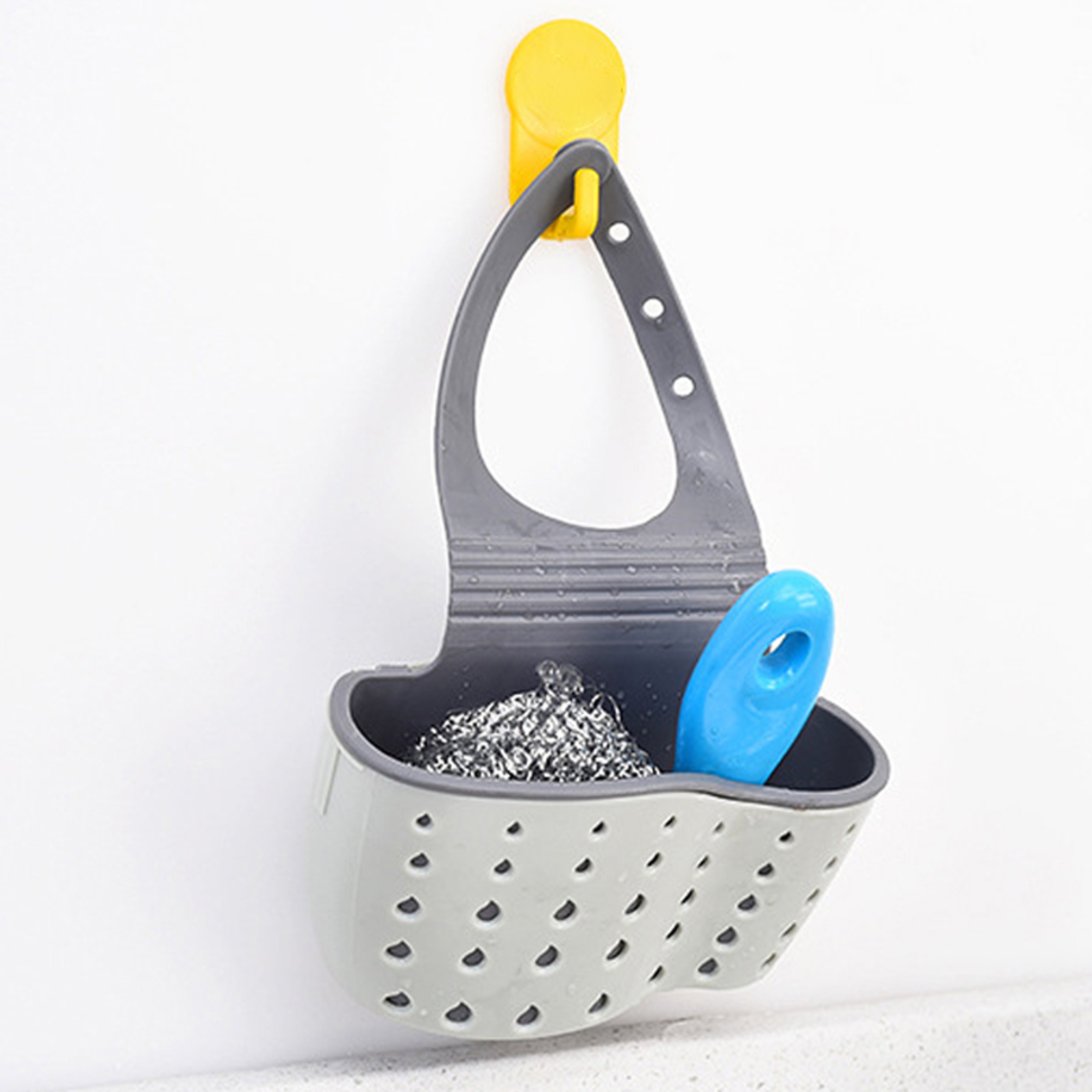 Adjustable Home Storage Drain Basket Kitchen Sink Holder Soap Sponge Shelf Hanging Drain Basket Bag 4