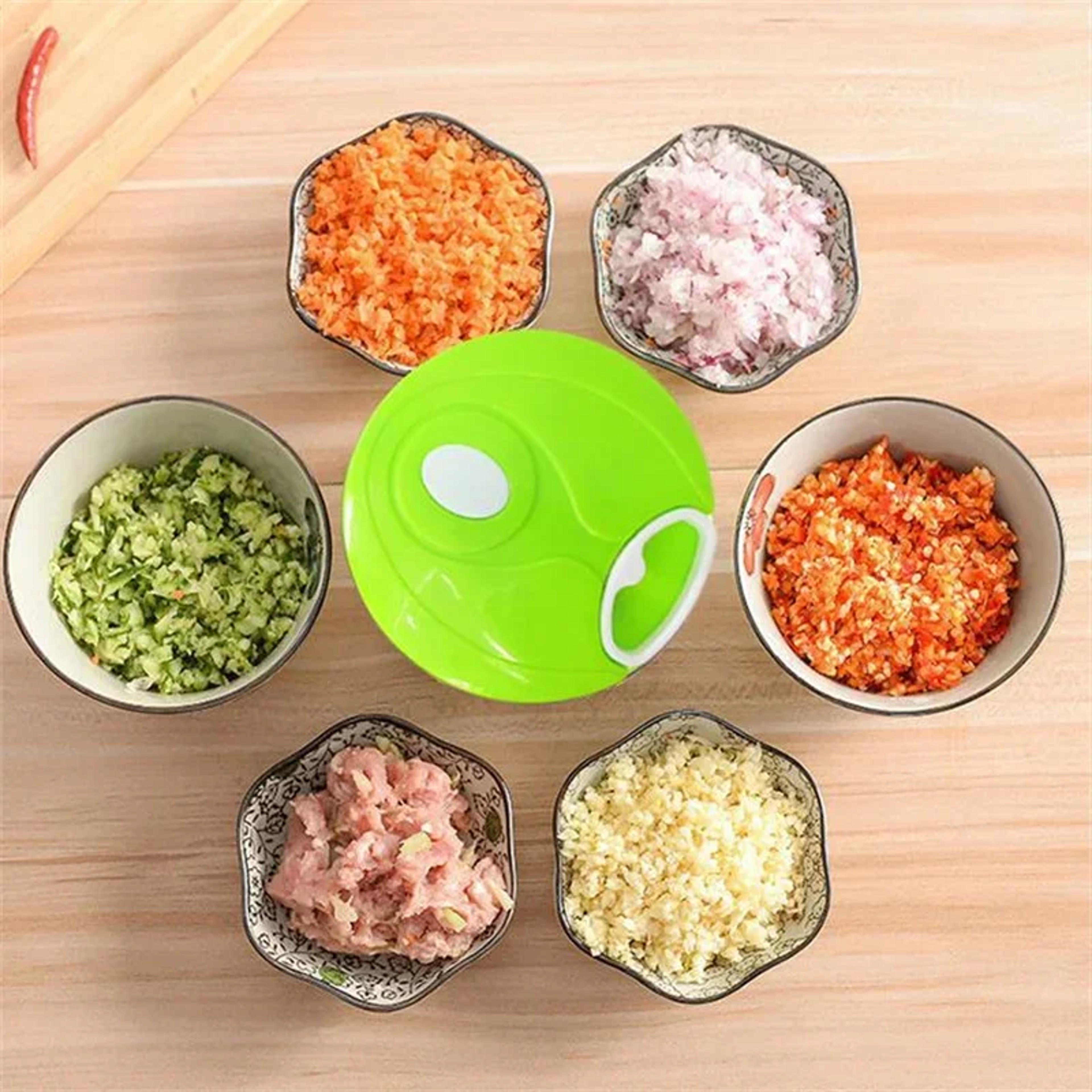 Portable Food Shredder Processor, Mini Manual Garlic Cutter, Meat Mincer, Vegetable Onion Cutter, Garlic Masher Kitchen – view 3