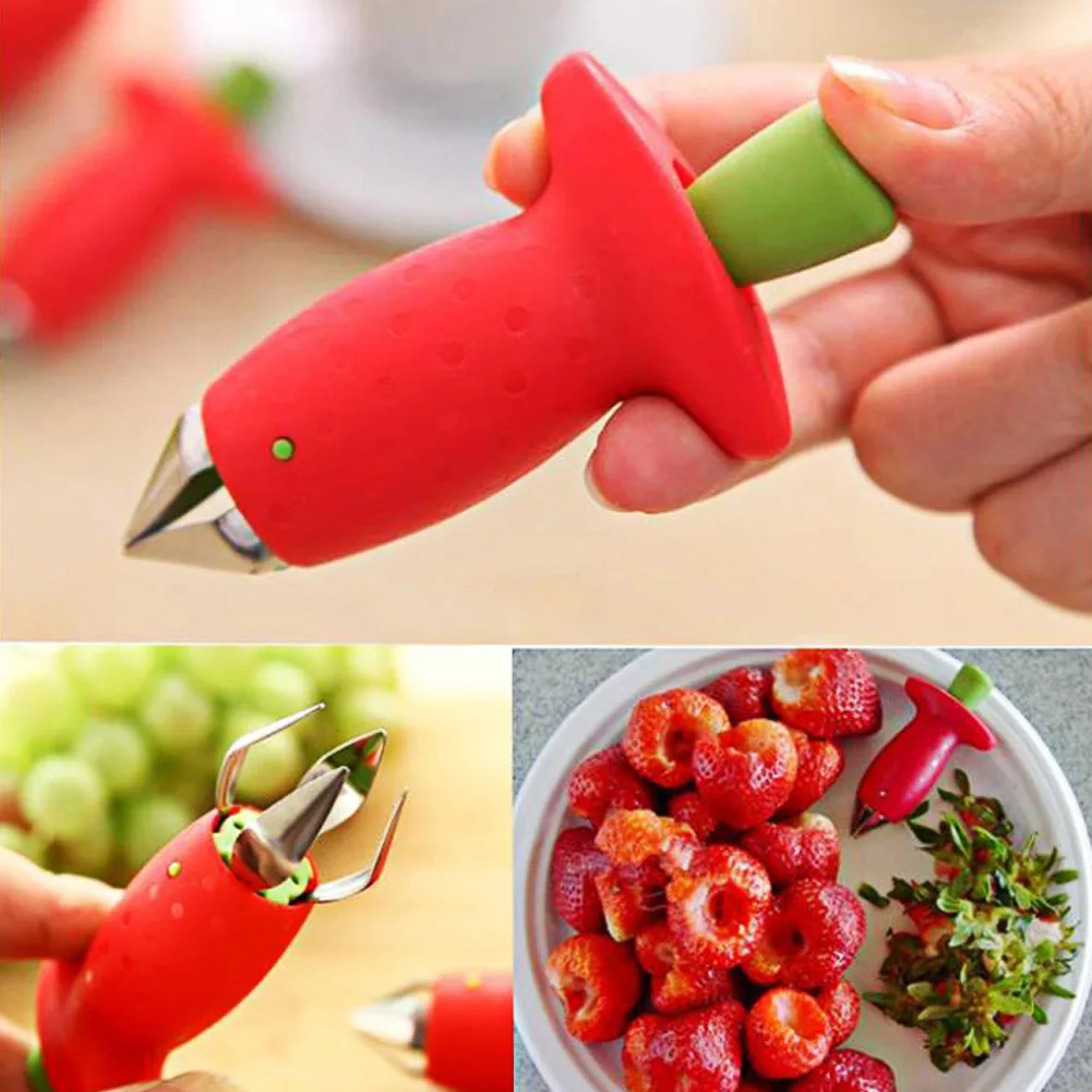 Strawberry Leaf Cleaner Pineapple Cutter Tomato Stalk Remover Kitchen Fruit Knife Accessories 0