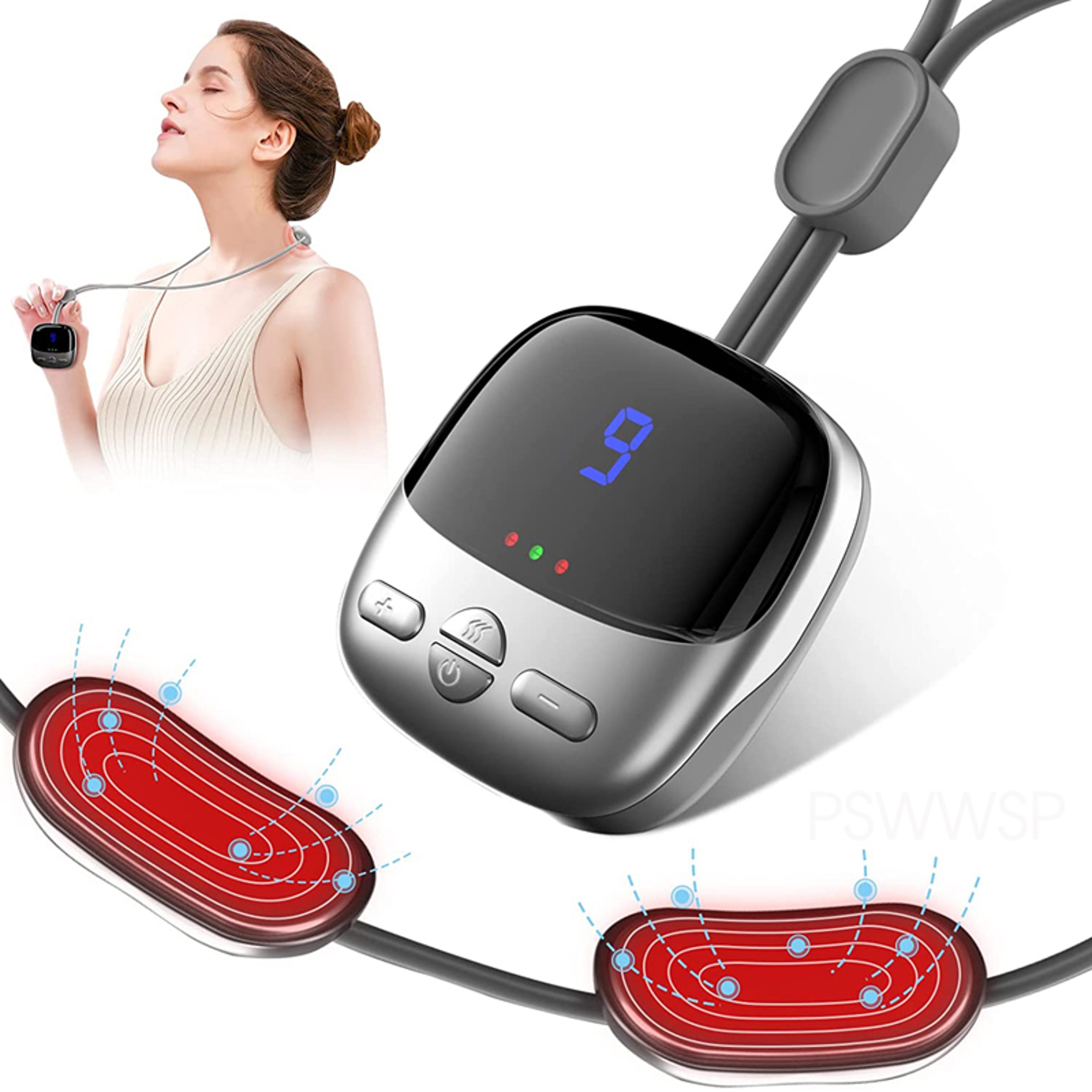 Portable Smart Neck Massager With Heating Cervical Spine Shoulder Pain Relief Hot Compress Therapy  0