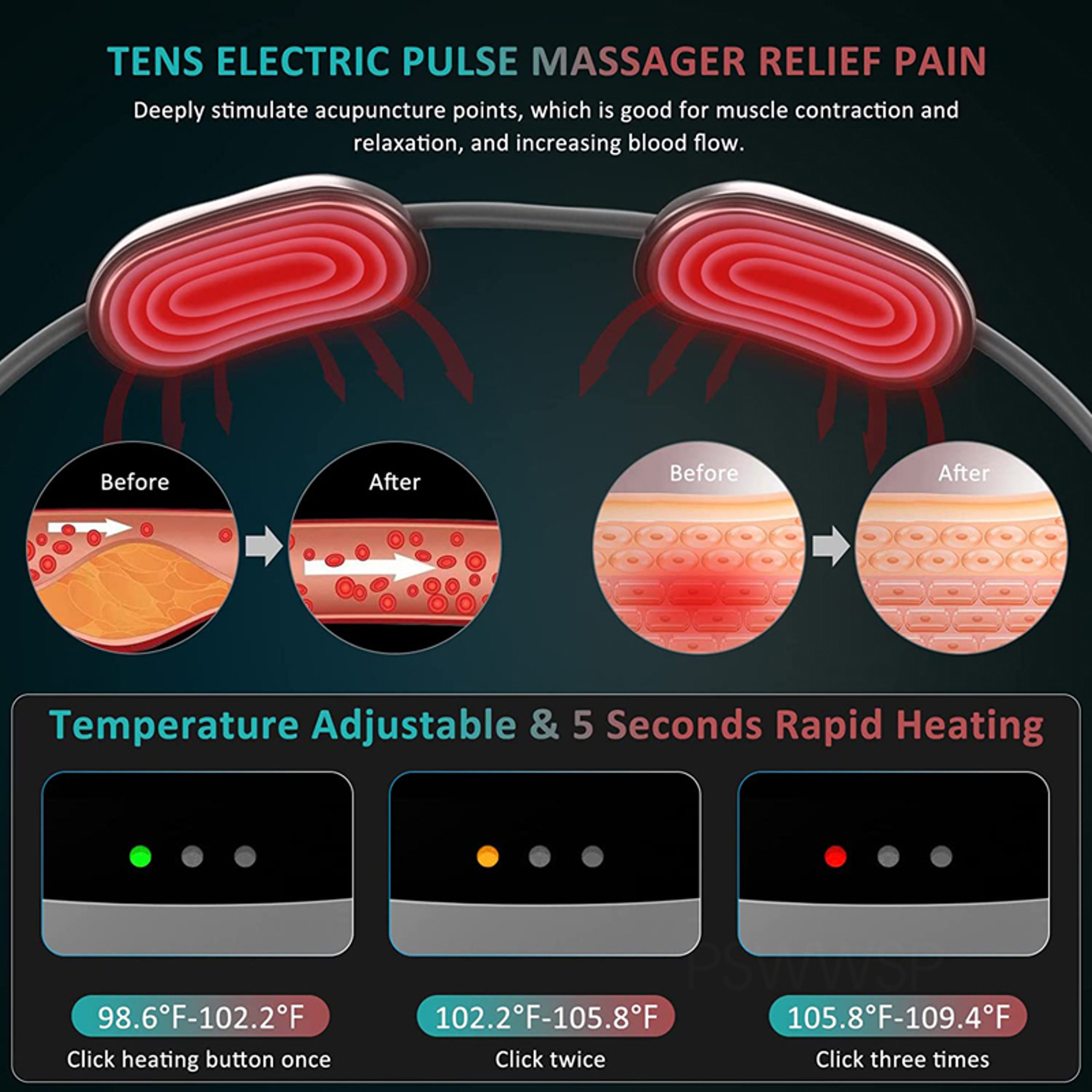 Portable Smart Neck Massager With Heating Cervical Spine Shoulder Pain Relief Hot Compress Therapy  1
