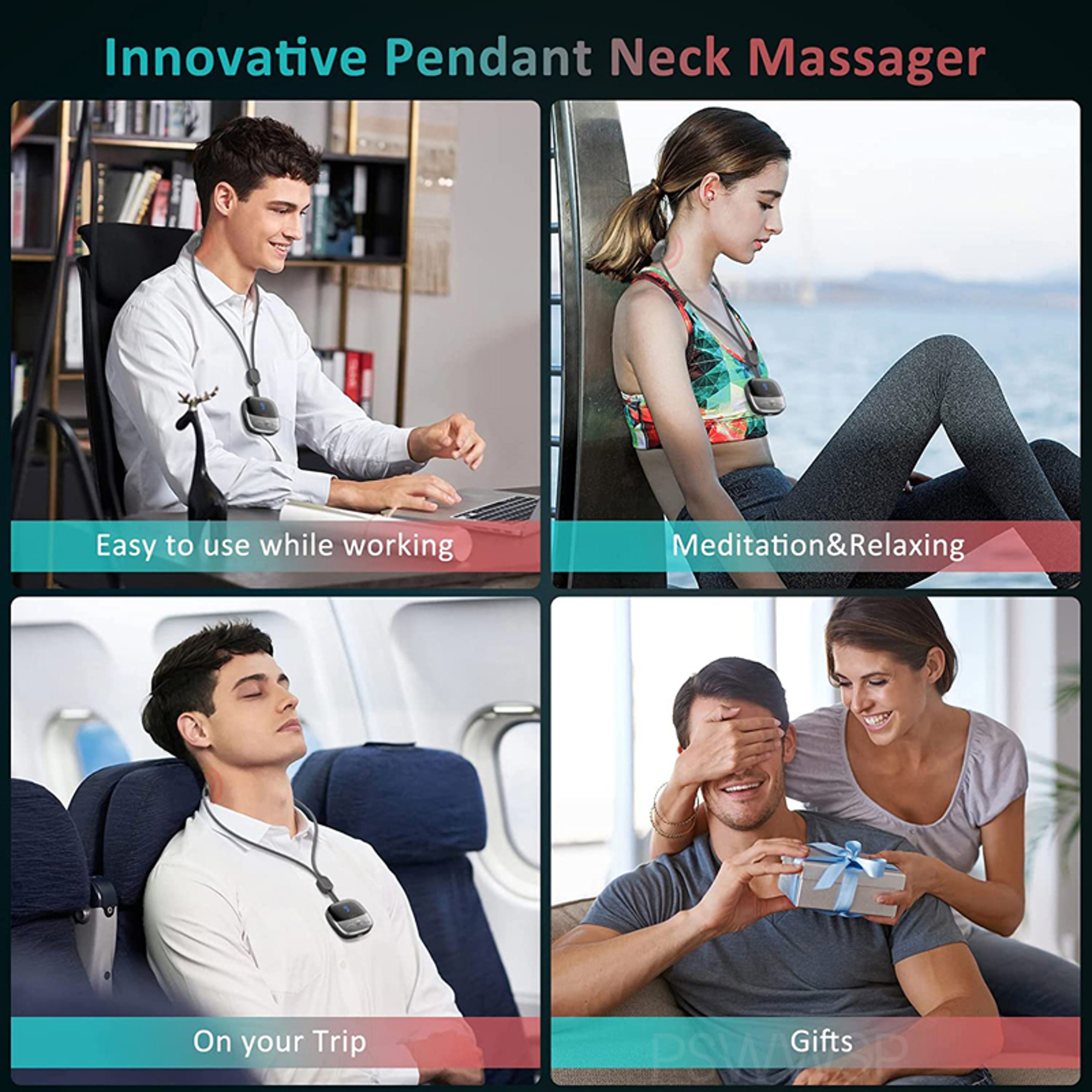 Portable Smart Neck Massager With Heating Cervical Spine Shoulder Pain Relief Hot Compress Therapy  4