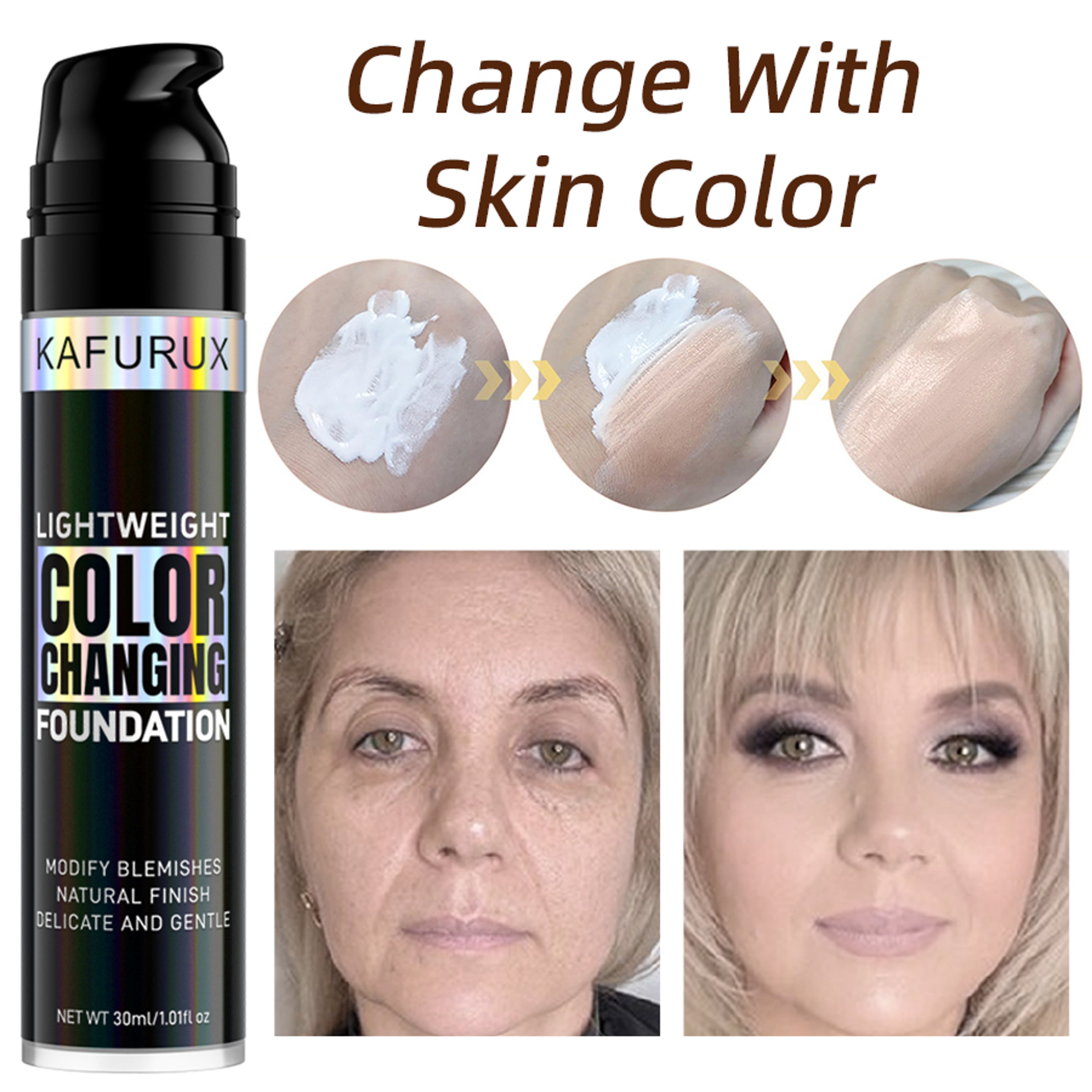 Long Lasting Full Coverage Magic Color Changing Foundation Makeup Base Matte Concealer Nude Face Ko 2