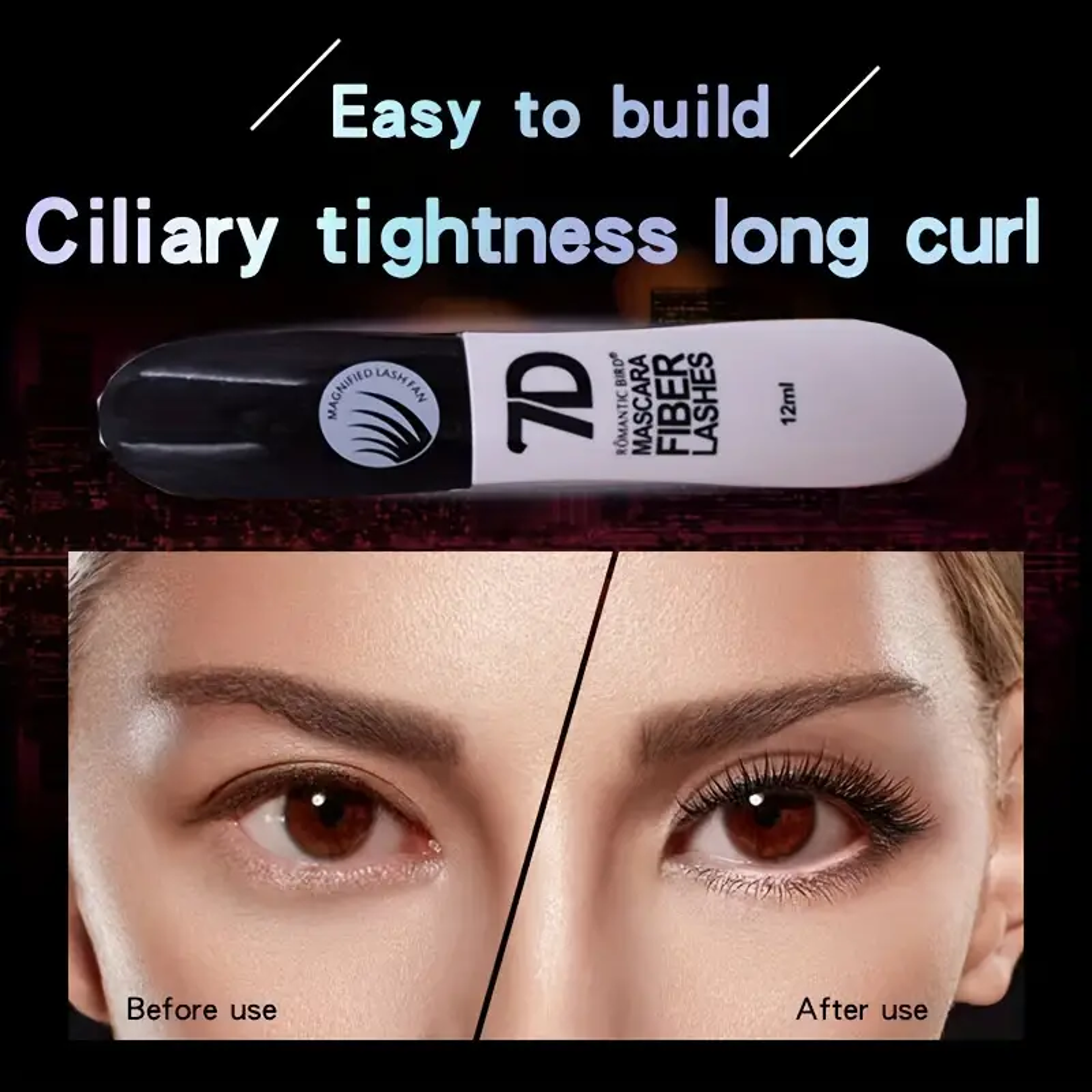 Waterproof 7D Fiber Mascara Set Curling Mascara Sweatproof Antismudge Durable Slimming Base For All 3