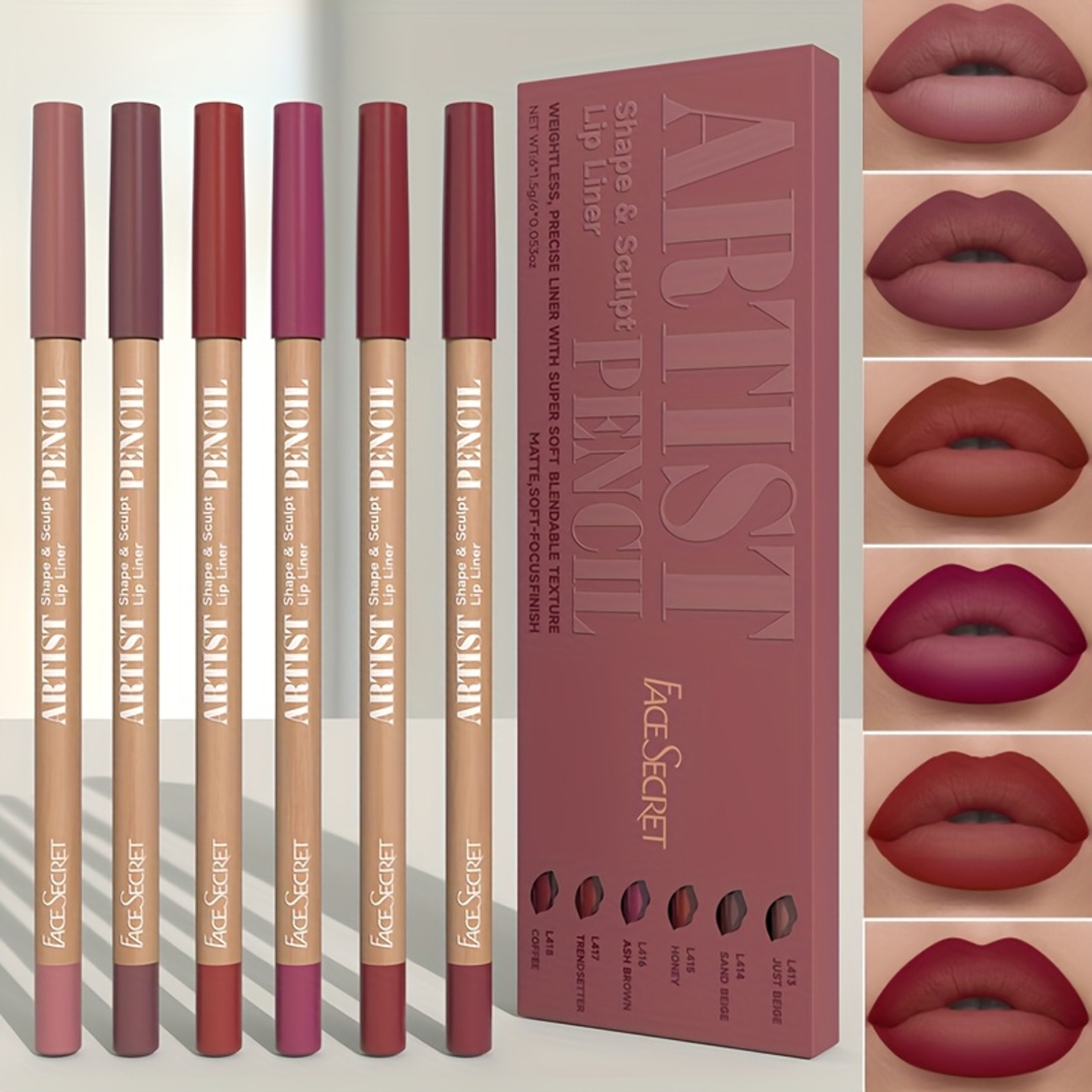 Long-Lasting Velvet Matte Lip Liner Pencils Set Versatile for All Skin Types Non-Drying – view 5