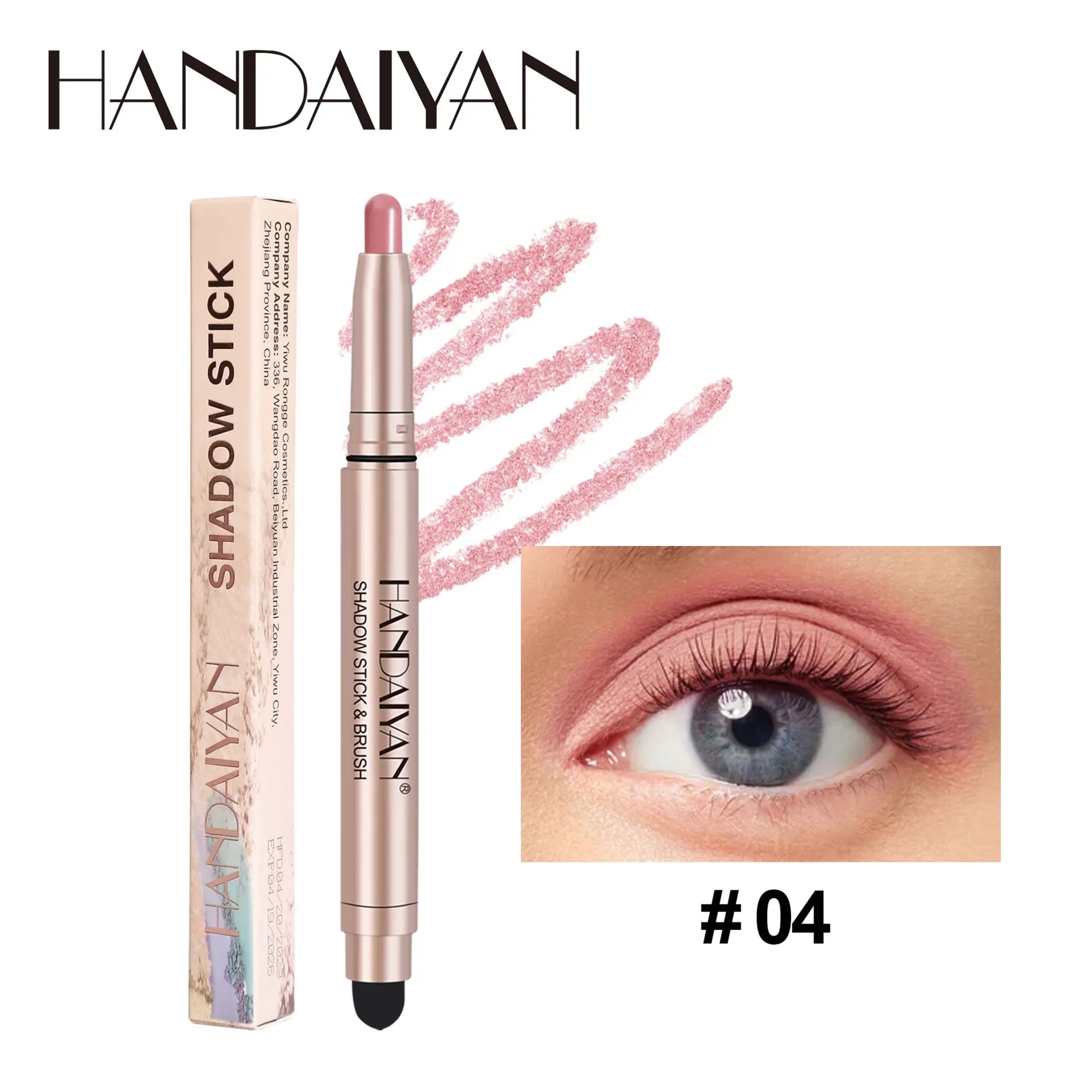 Waterproof Smoky Dark Black Eyeshadow Pencil Stick Matte Metallic Pearlescent Glitter Makeup Tool H 8