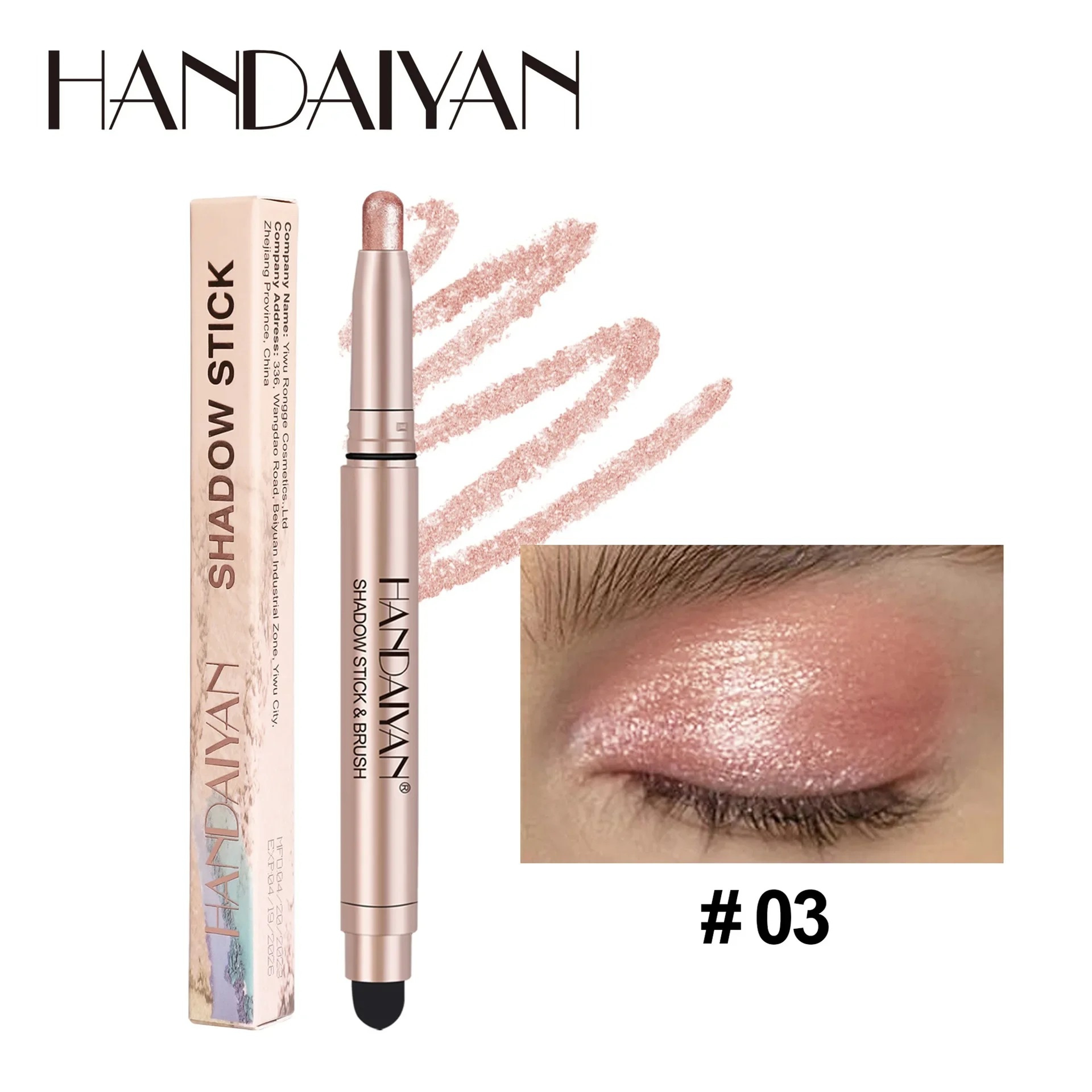 Waterproof Smoky Dark Black Eyeshadow Pencil Stick Matte Metallic Pearlescent Glitter Makeup Tool H 7