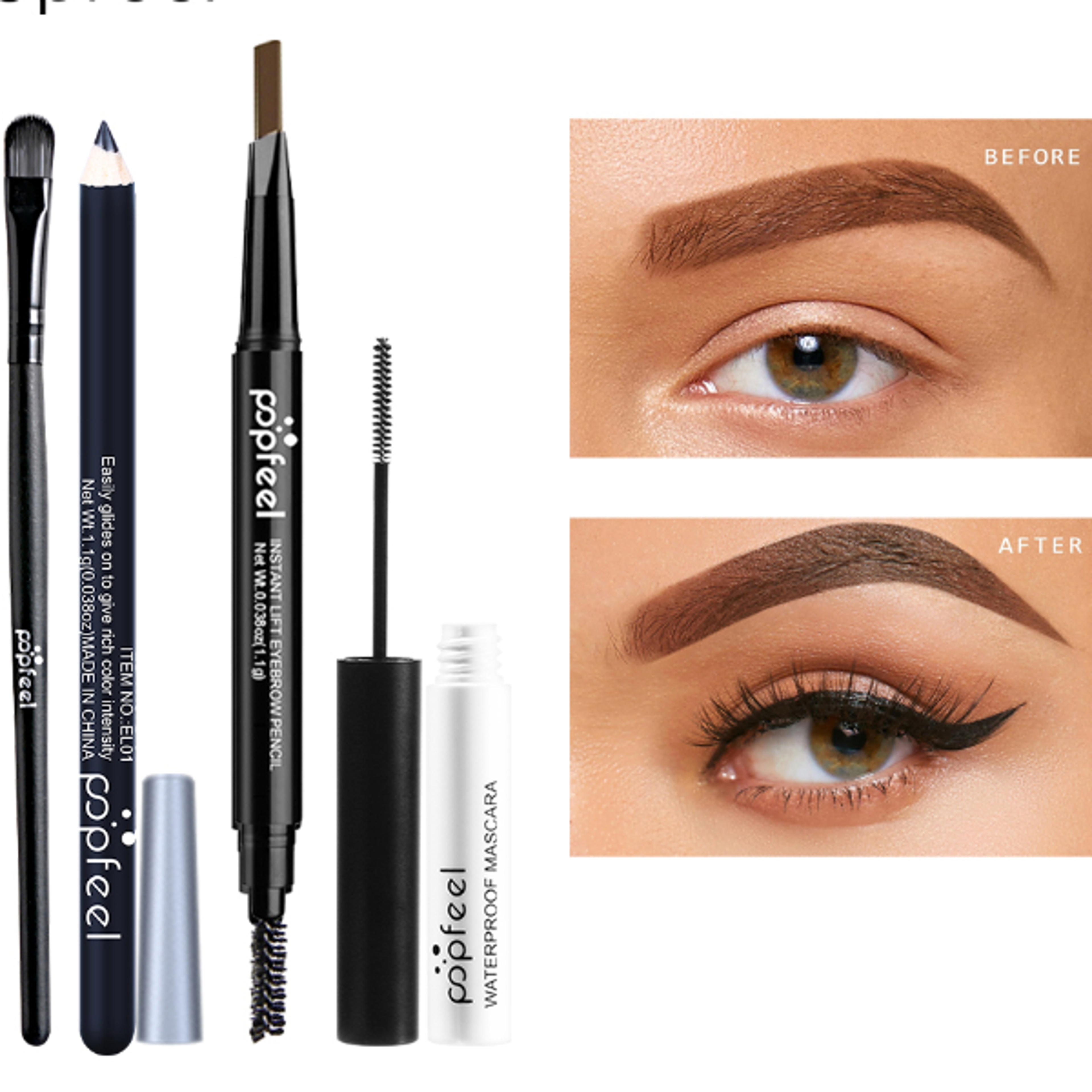 Complete Eye Makeup Set Eyeshadow Palette Mascara Eyeliner Eyebrow Pencil Makeup Kit Box for Gi