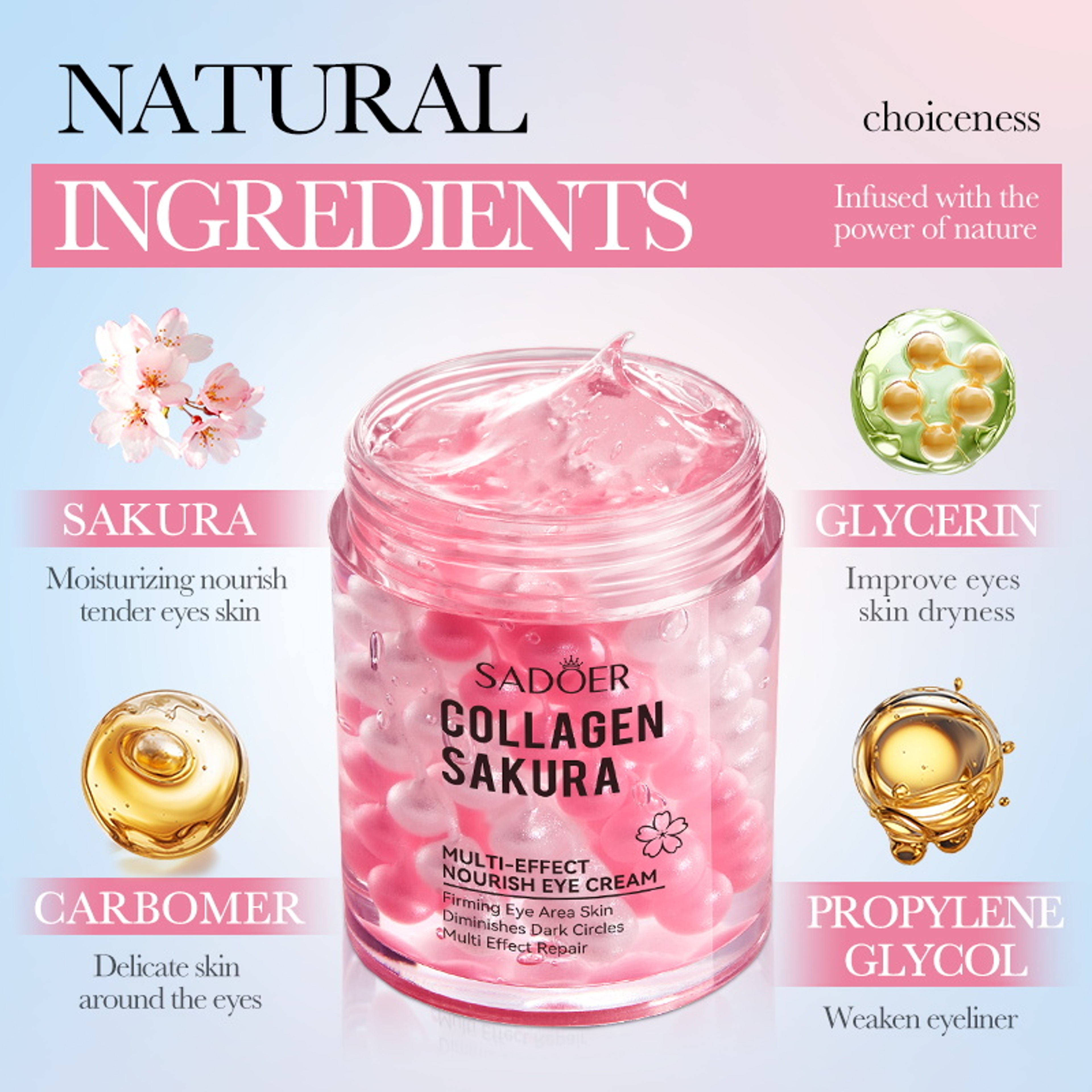 Sakura Eye Cream Anti Dark Circles Wrinkles Hydrating Moisturizing Antiaging Skin Care 1