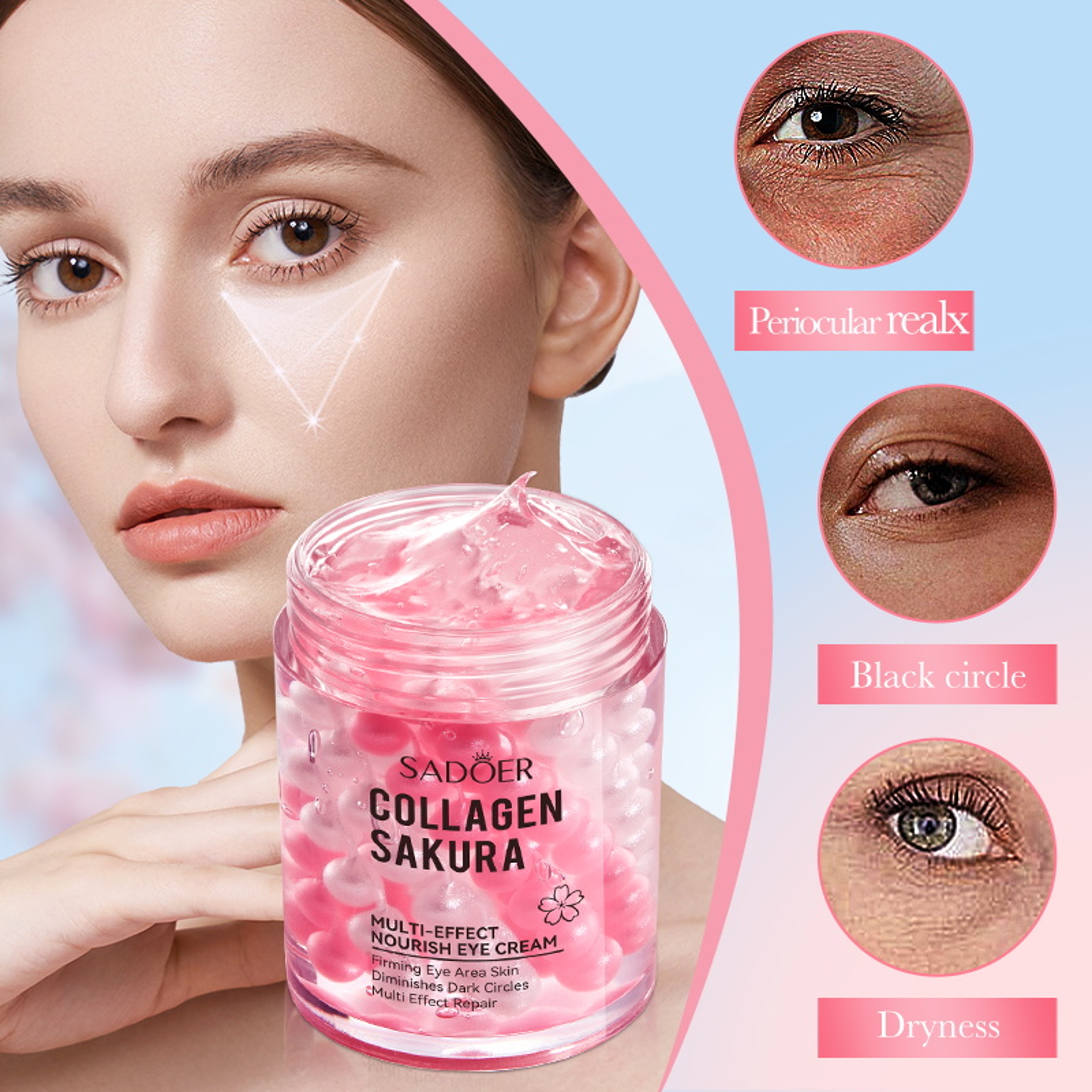 Sakura Eye Cream Anti Dark Circles Wrinkles Hydrating Moisturizing Antiaging Skin Care 3