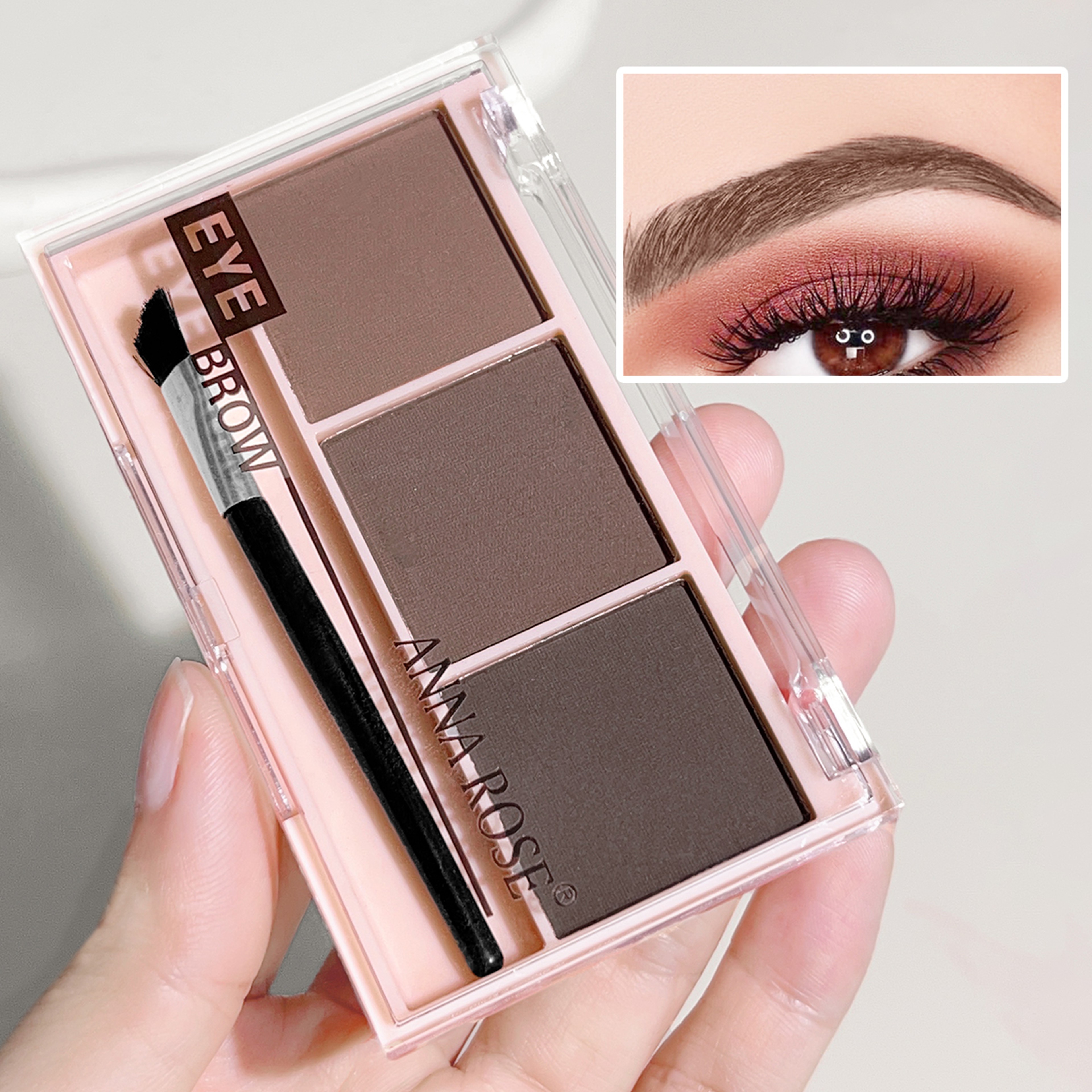 Waterproof Three-Color Eyebrow Powder, Sweat-Proof Long-Lasting Eyebrow Shadow for Natural Three-Dimensional Shape – view 1