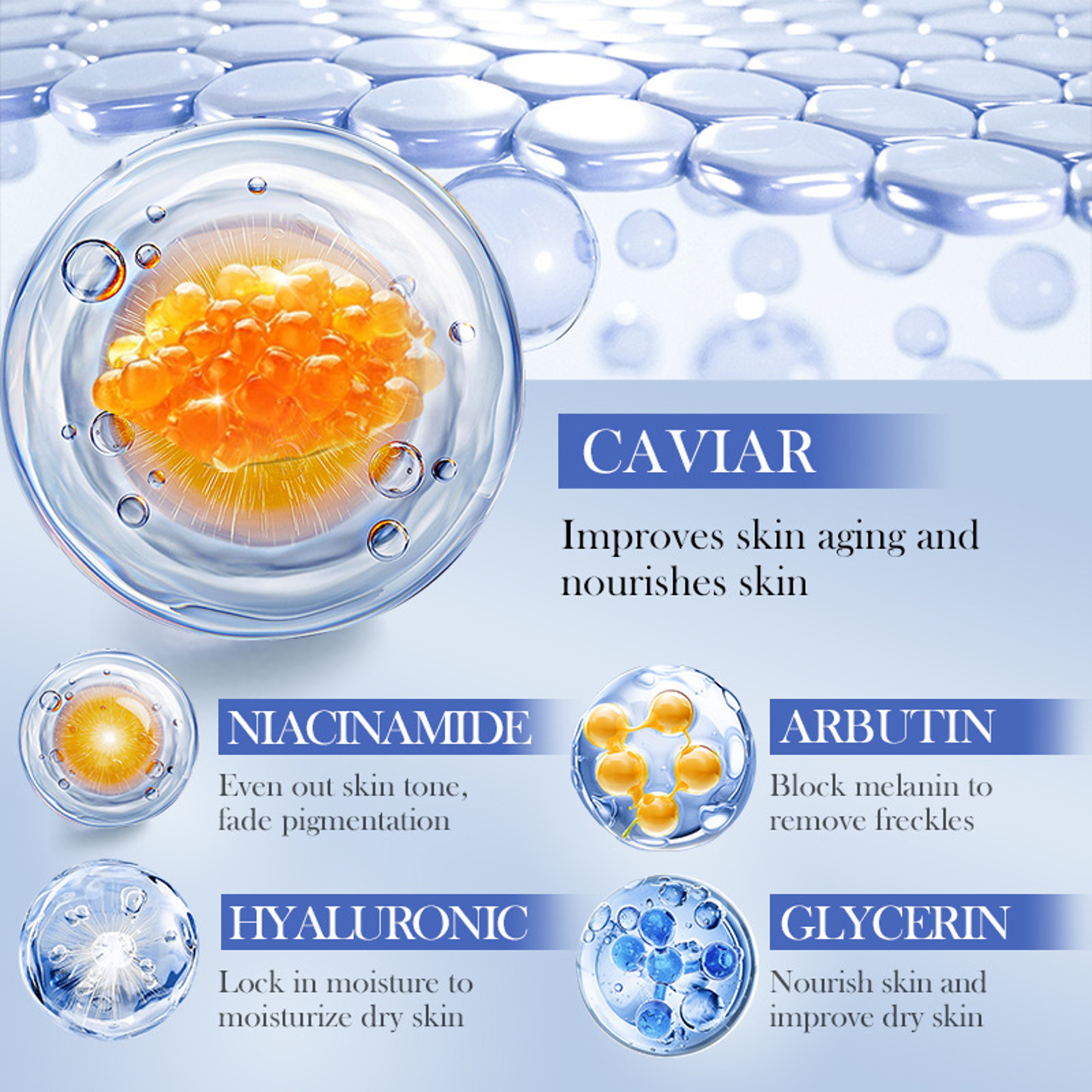 Hyaluronic Acid Caviar Moisturizing Face Mask For Firming Brightening Hydrating Facial Skin Care 1
