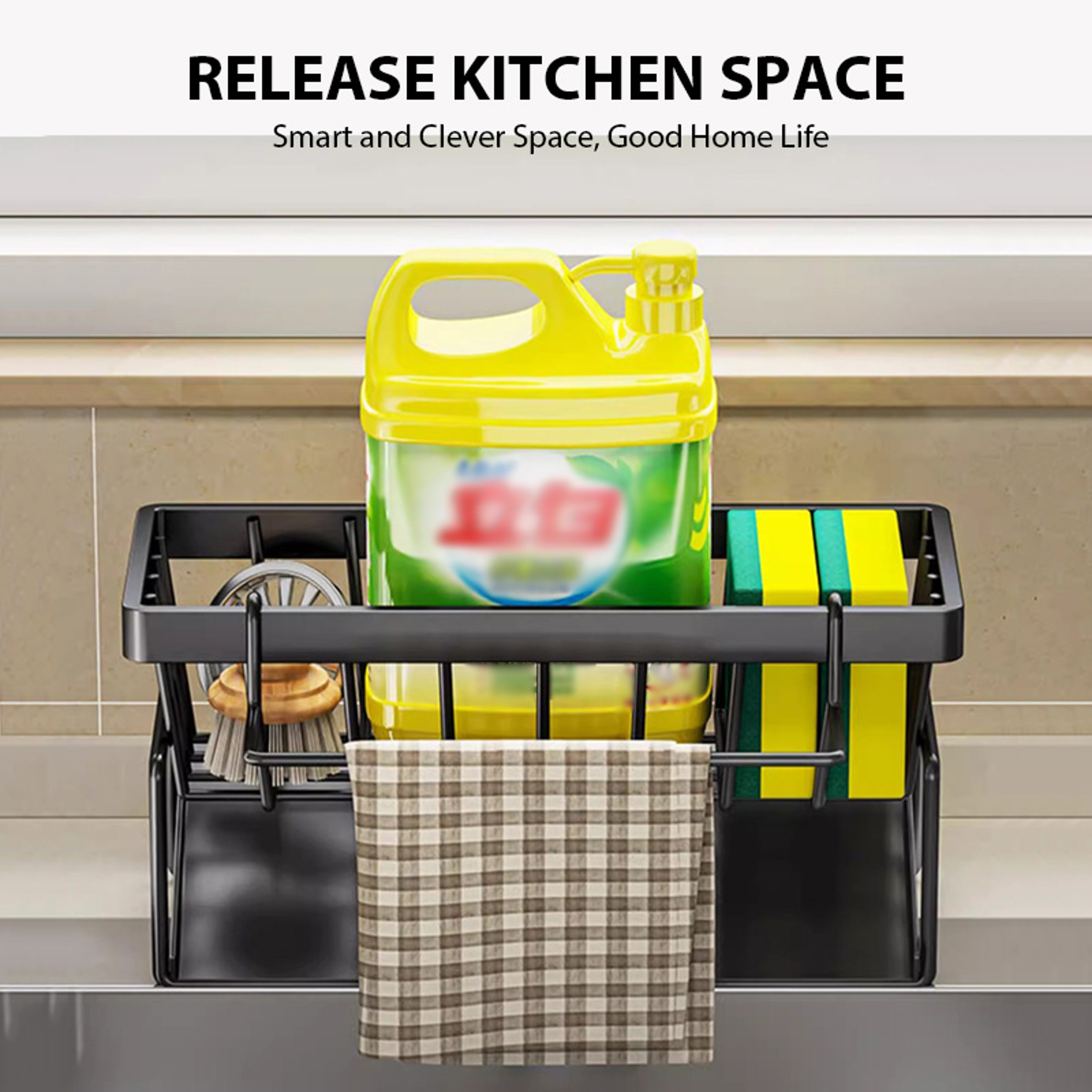 Sink Shelf Soap Sponge Holder Kitchen Sink Drain Rack Organizer Dishcloth Towel Rack Filter Basket  0