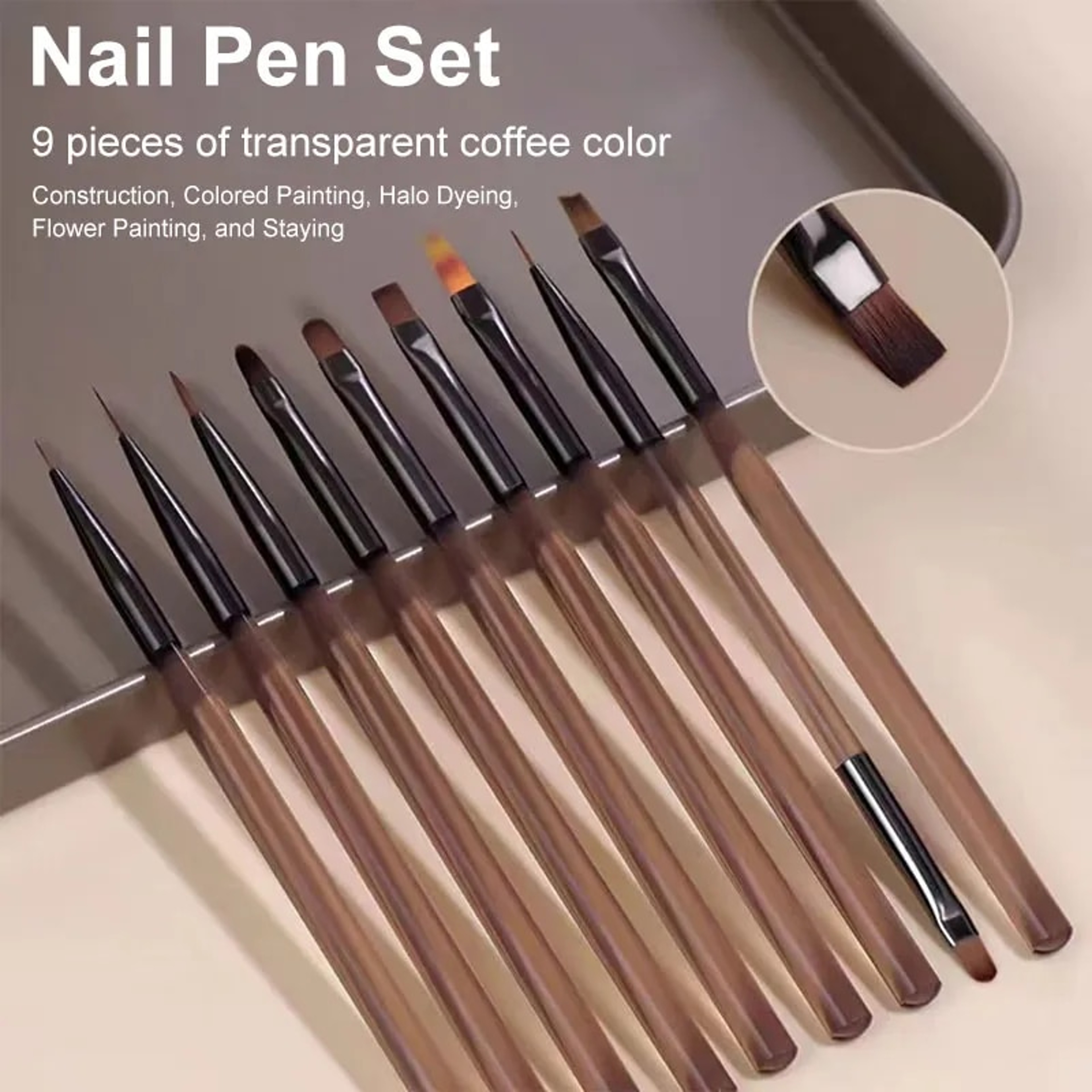 Manicure UV Gel Nail Brush Set For Acrylic Drawing Painting Nail Art Design Tools 0